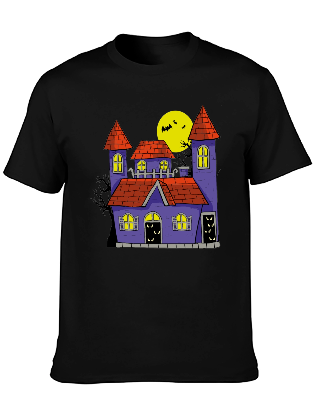 Spooky Castle Graphic Tee Halloween Shirt