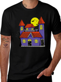 Spooky Castle Graphic Tee Halloween Shirt