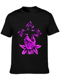 Purple Cross & Flower Graphic Tee