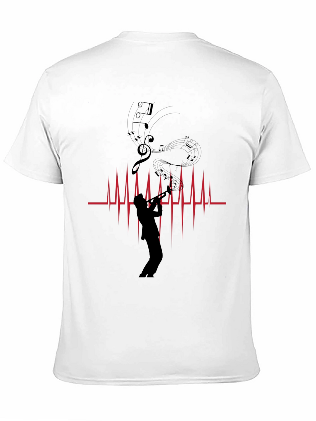 Musician Heartbeat Graphic Tee - Black