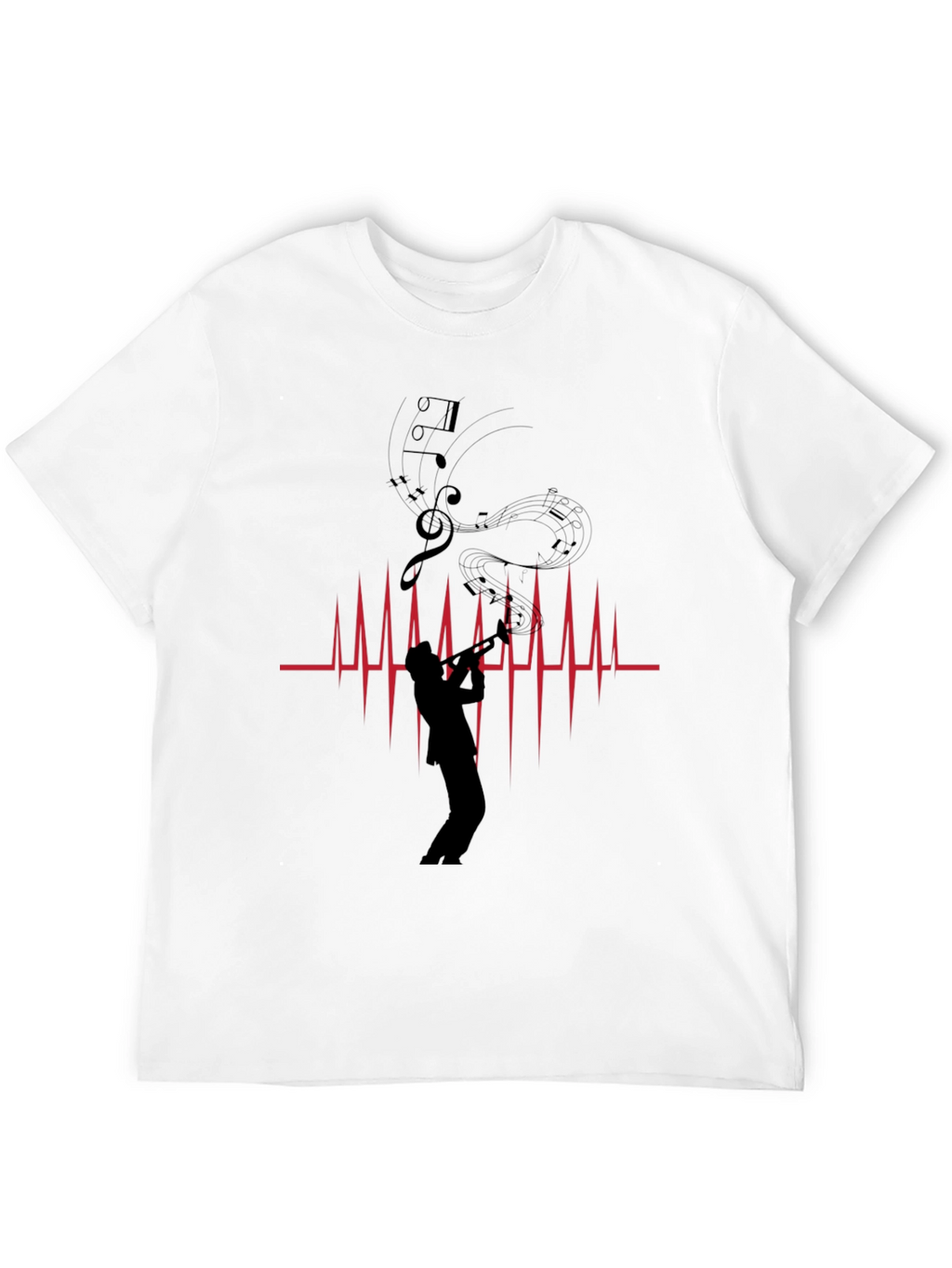 Musician Heartbeat Graphic Tee - Black