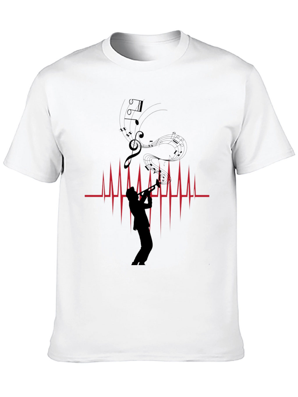 Musician Heartbeat Graphic Tee - Black