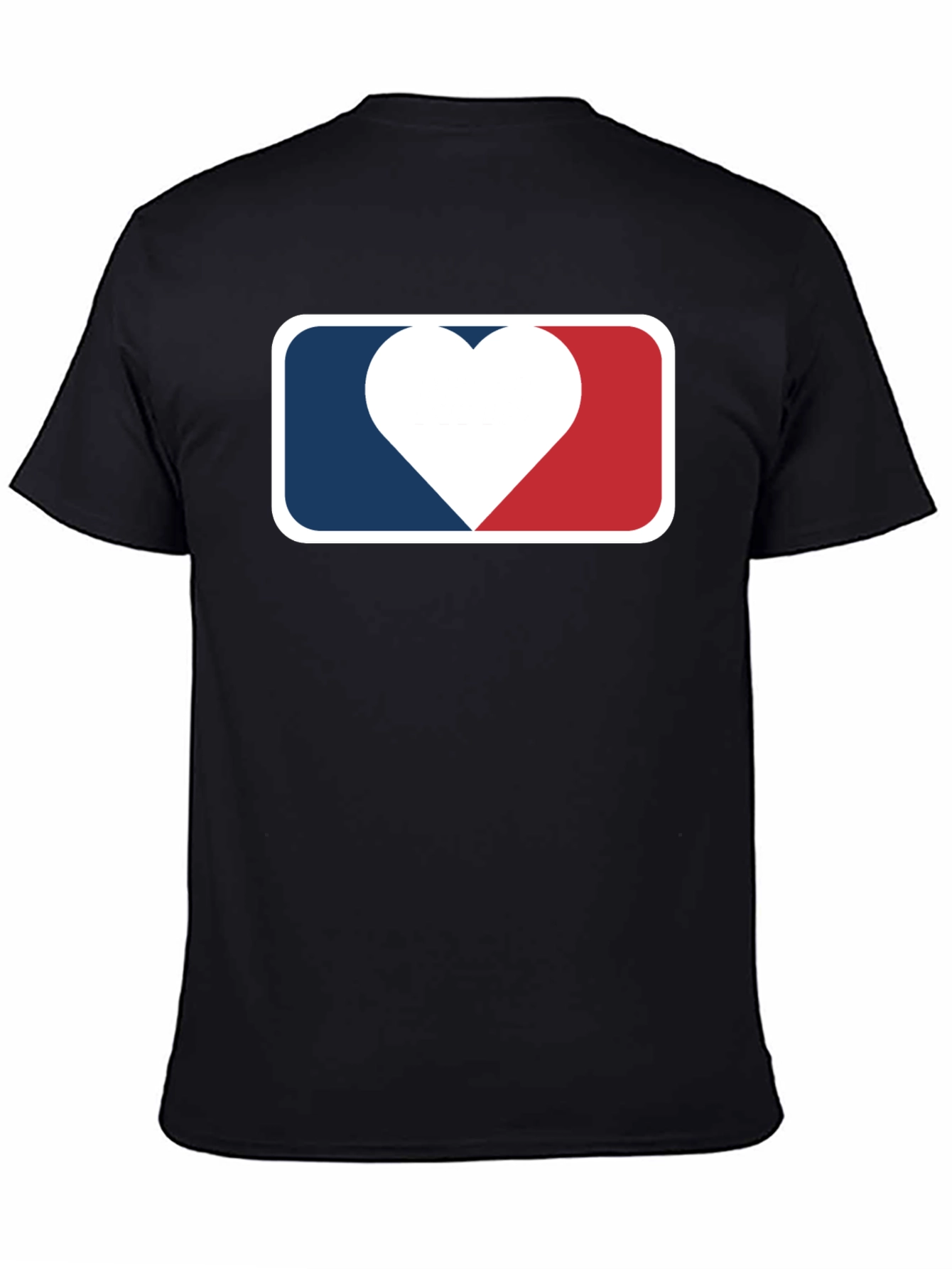 Heart Baseball Logo Black T-Shirt