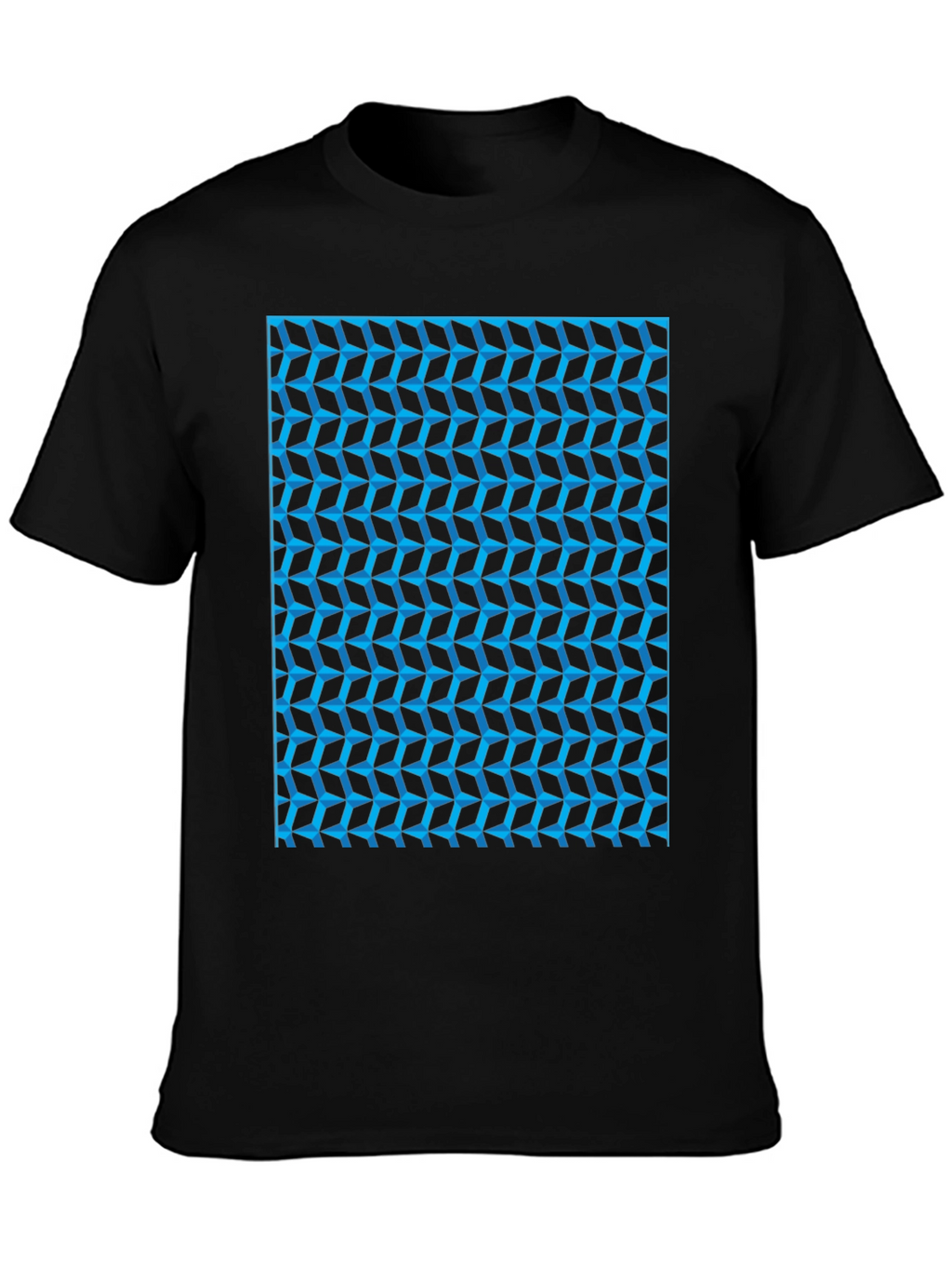 Abstract Geometric Print Black T-Shirt