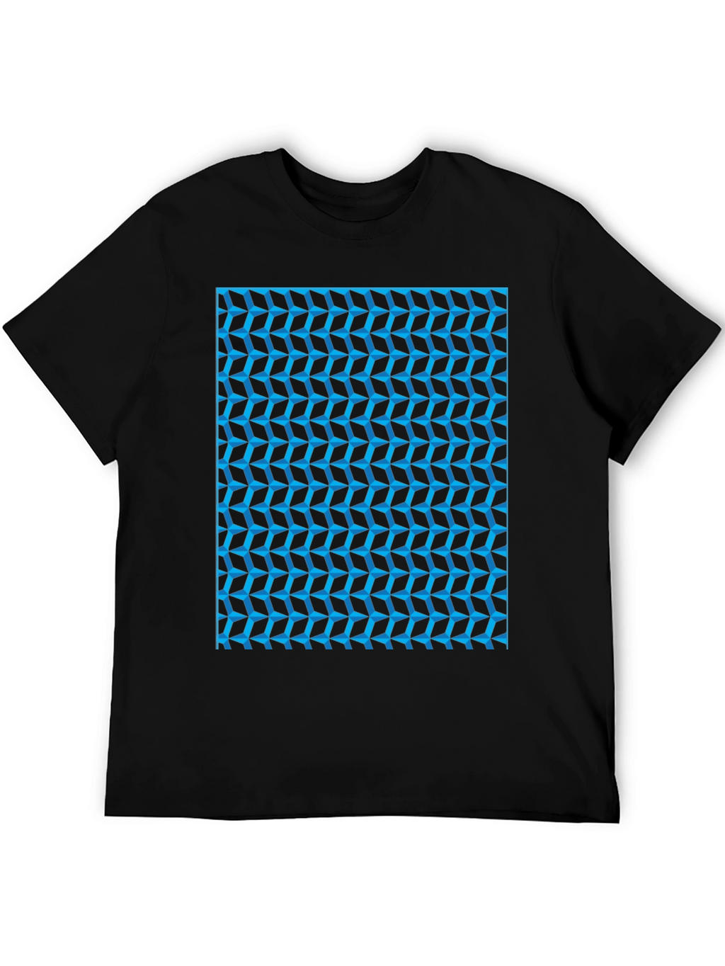 Abstract Geometric Print Black T-Shirt