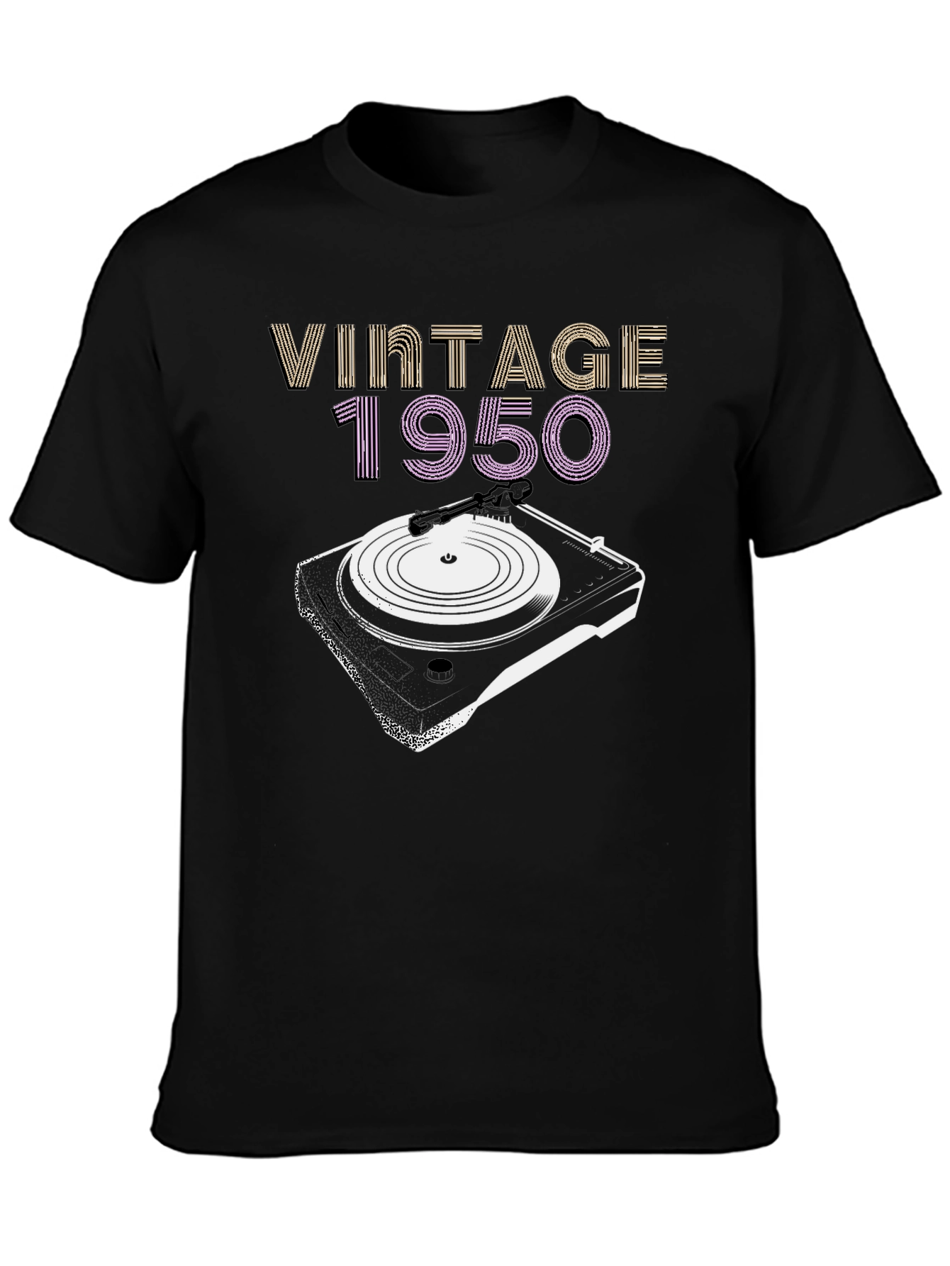 Vintage 1950 Turntable T-Shirt - Retro Music Lover Tee