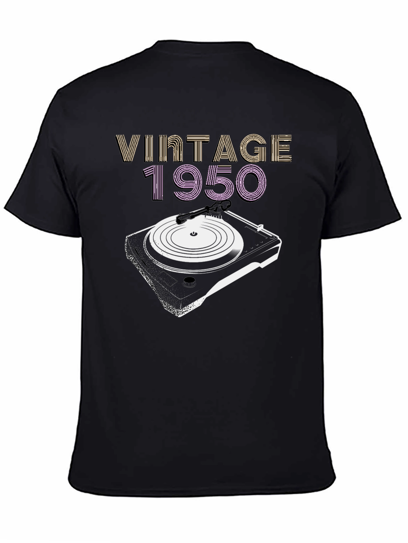 Vintage 1950 Turntable T-Shirt - Retro Music Lover Tee