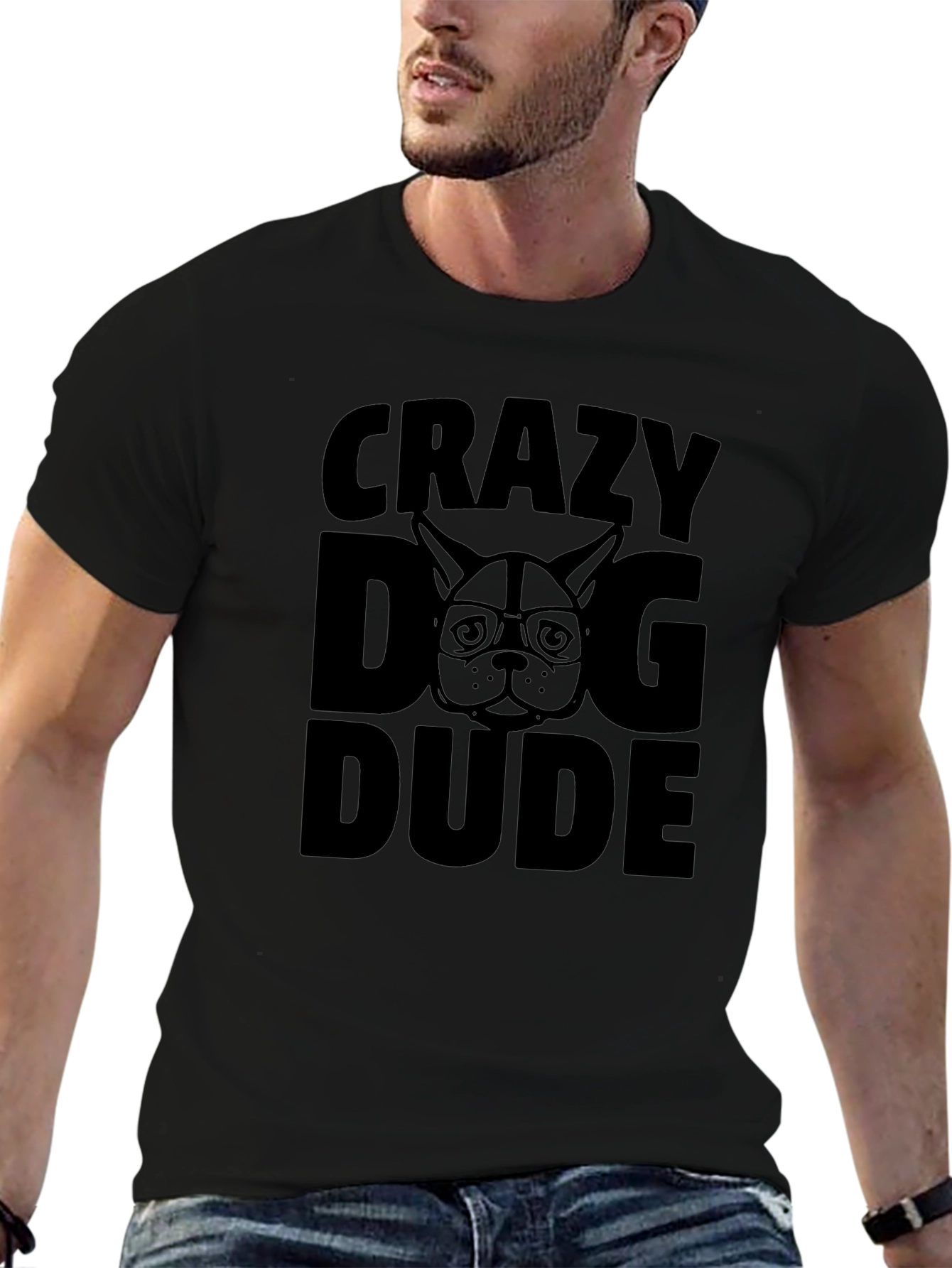 Crazy Dog Dude T-Shirt - Graphic Tee for Dog Lovers