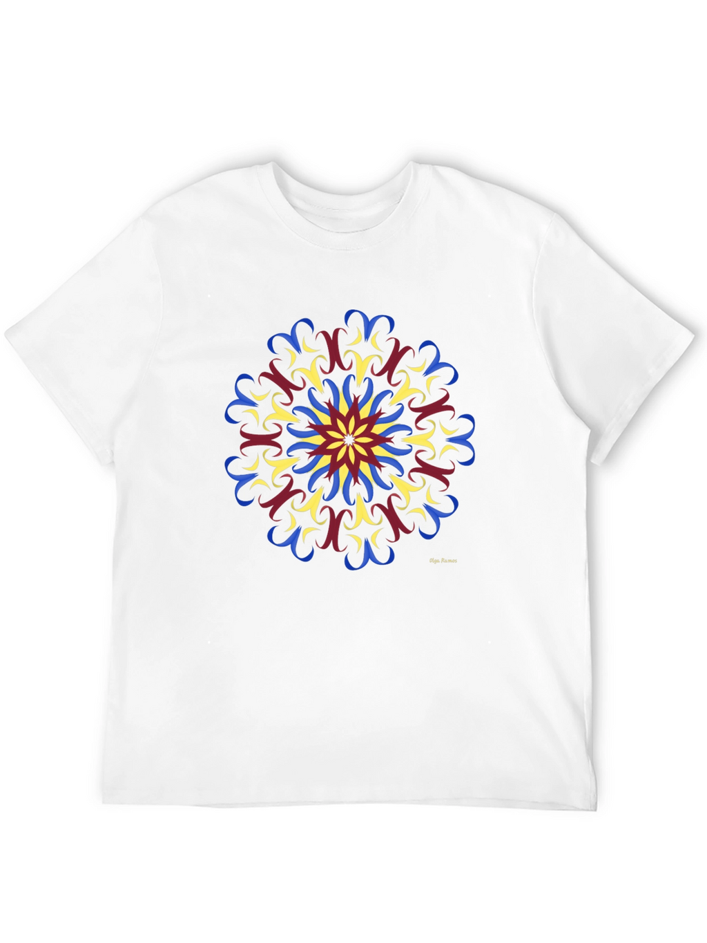 Geometric Mandala Print Black T-Shirt