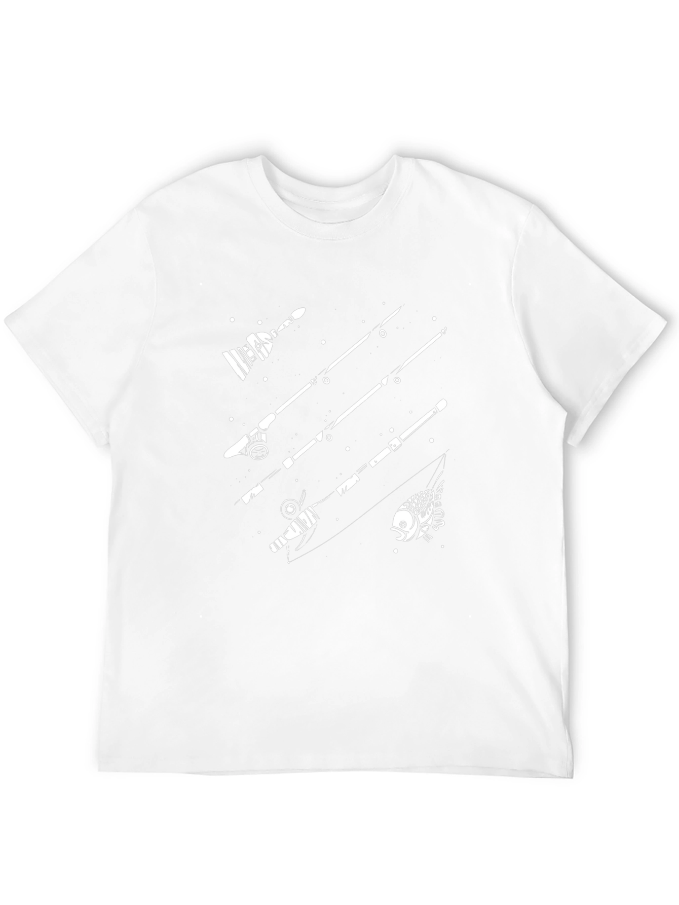 Fishing Rod Graphic T-Shirt - Black