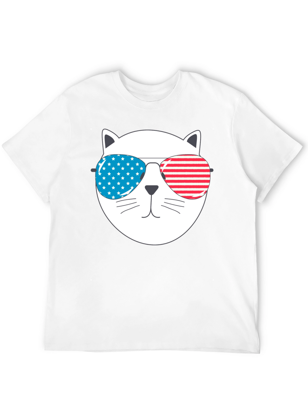 Patriotic Cat Sunglasses T-Shirt - USA Pride
