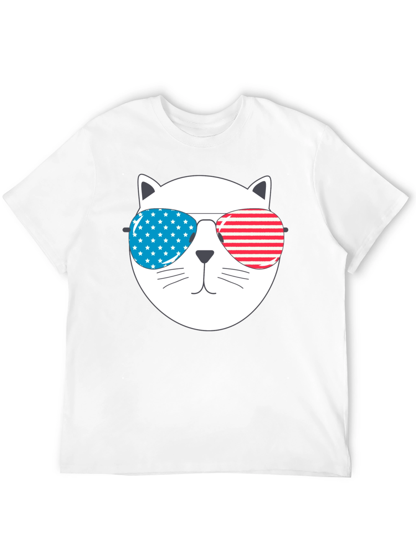 Patriotic Cat Sunglasses T-Shirt - USA Pride