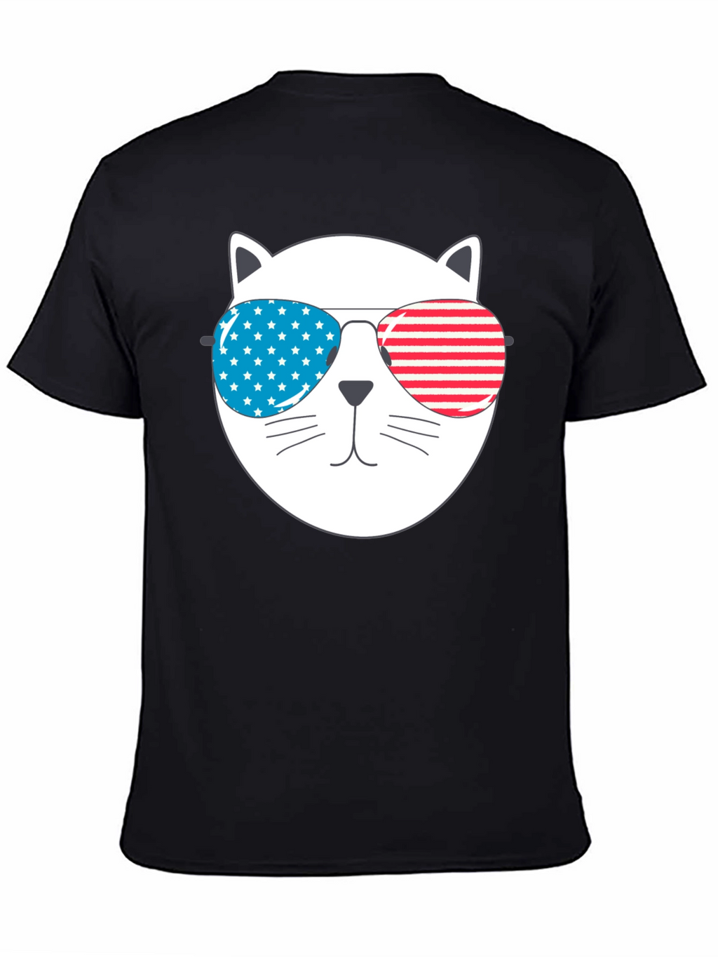 Patriotic Cat Sunglasses T-Shirt - USA Pride