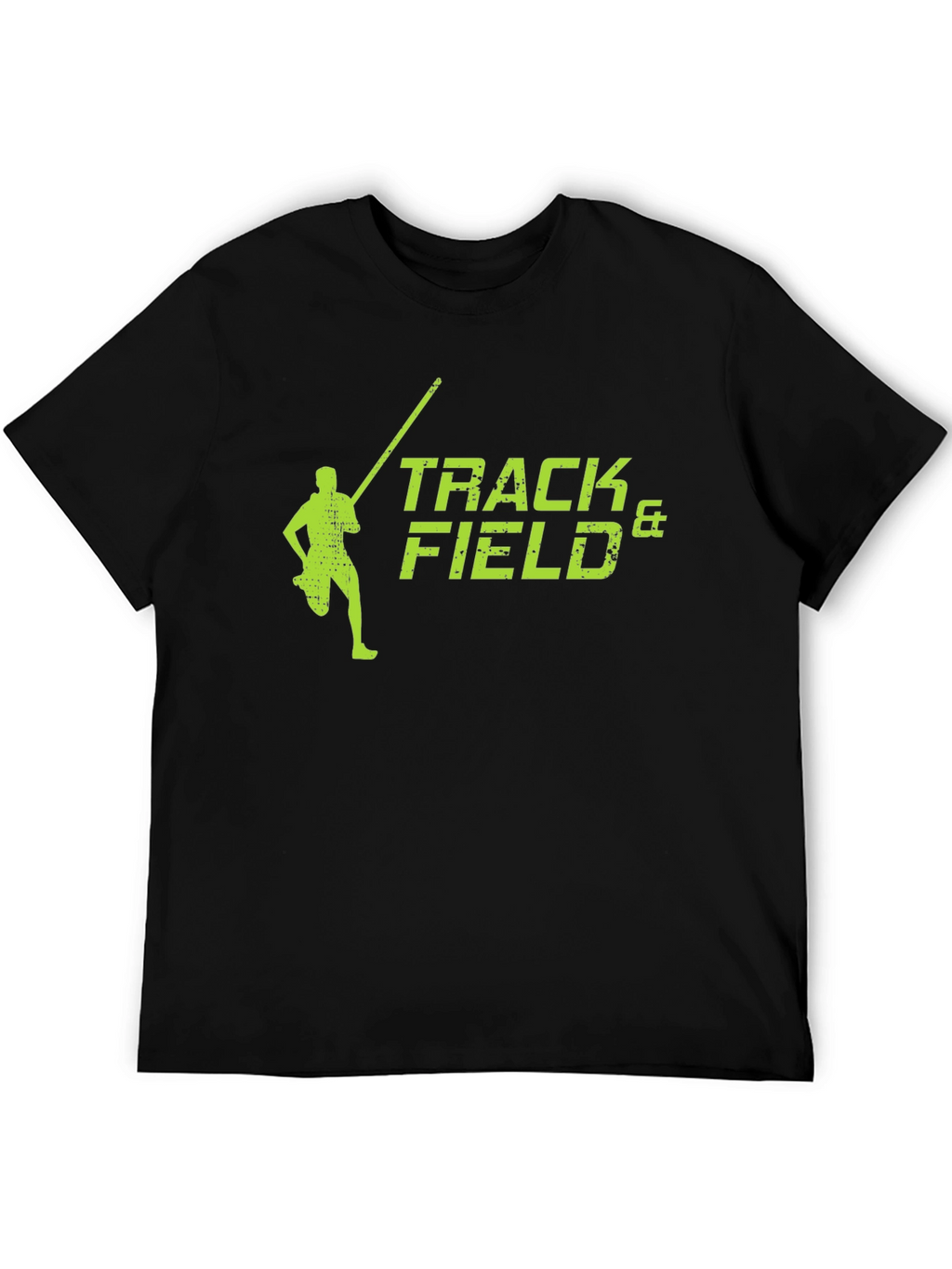 Track & Field Black T-Shirt Pole Vault Design