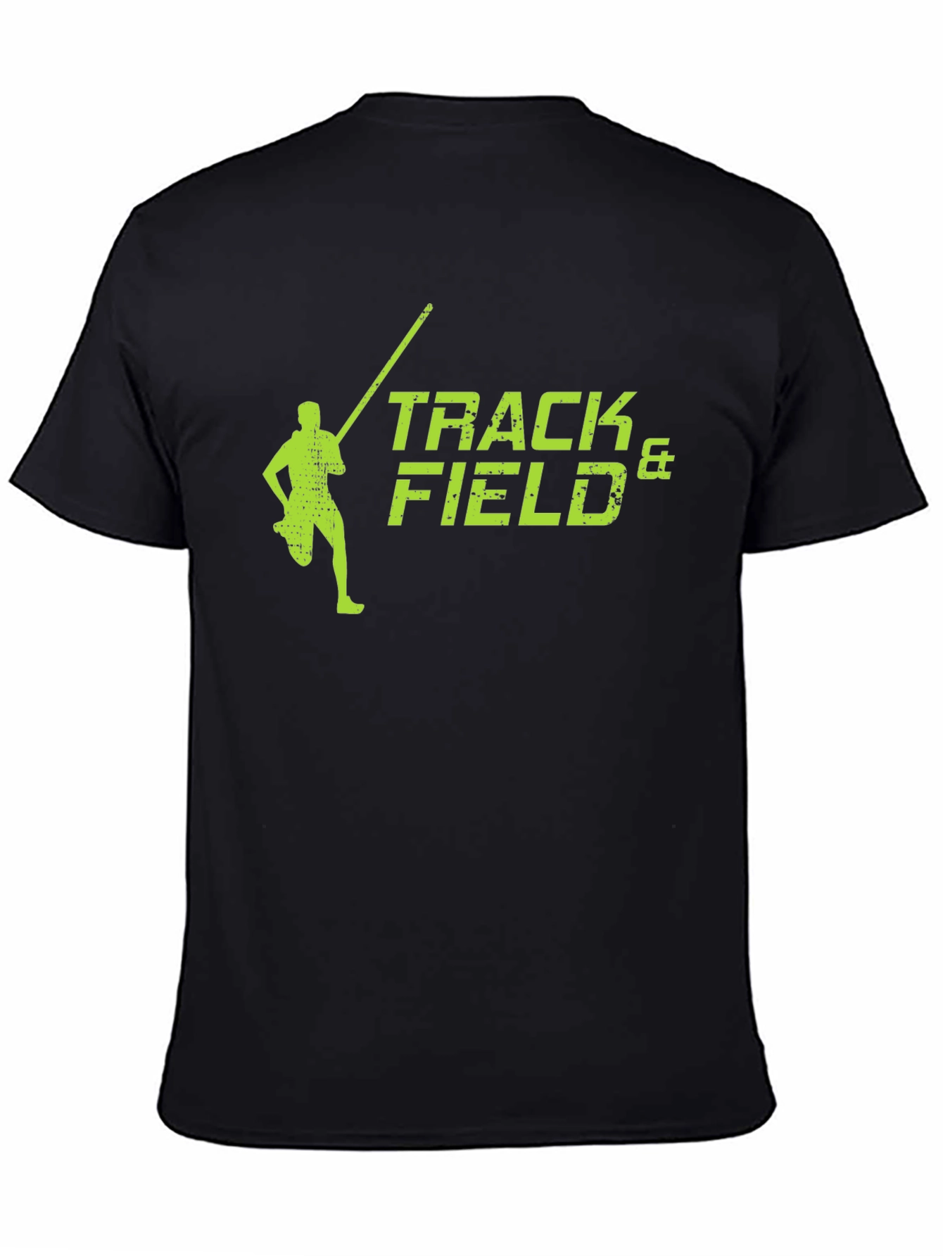 Track & Field Black T-Shirt Pole Vault Design