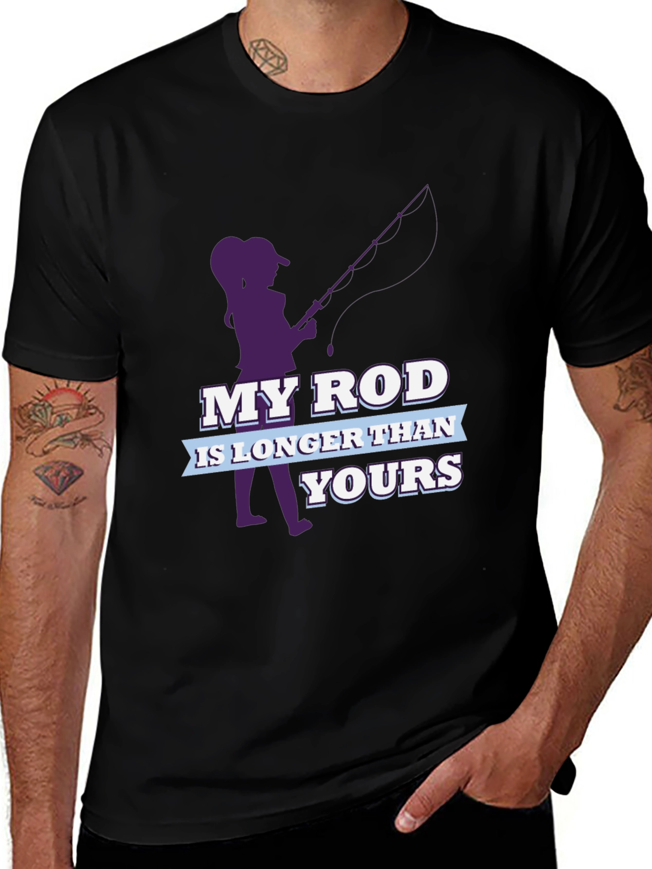 Funny Fishing T-Shirt - My Rod is Longer Than Yours