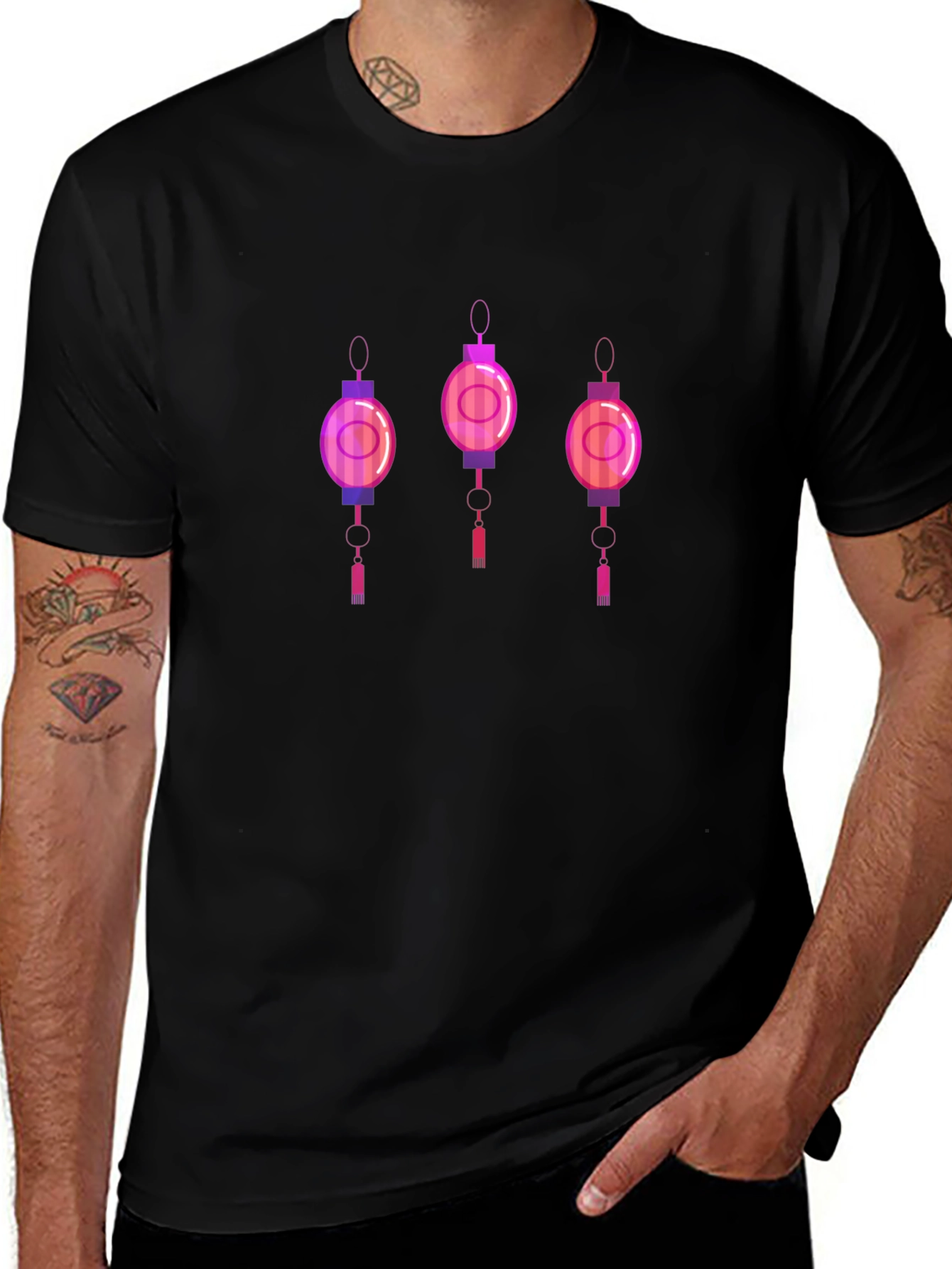 Lantern Graphic Tee - Mens Black T-Shirt