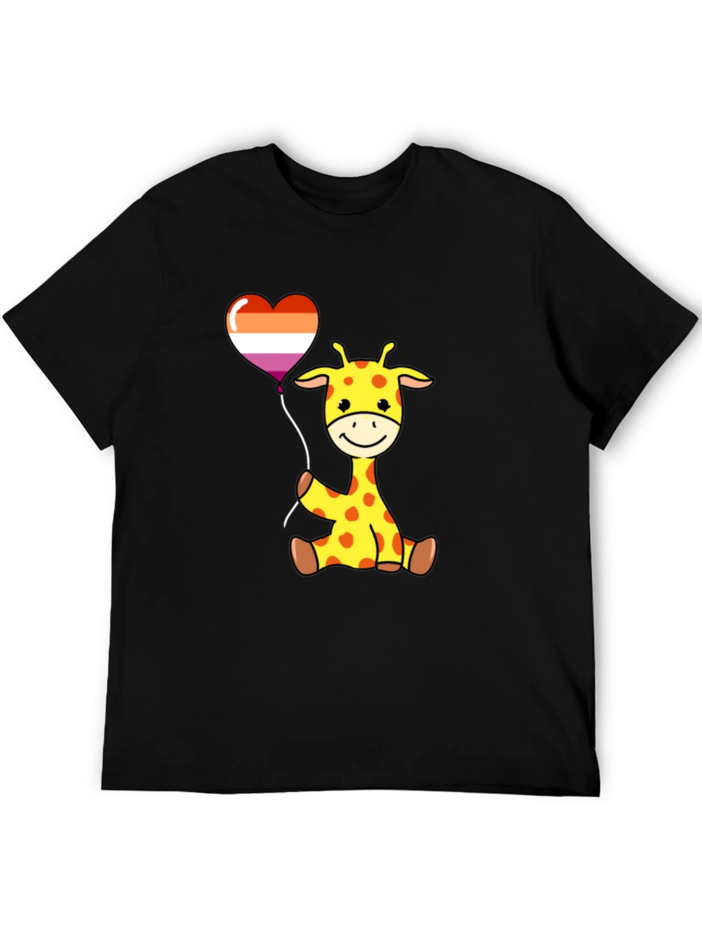 Giraffe Lesbian Pride Heart Balloon T-Shirt
