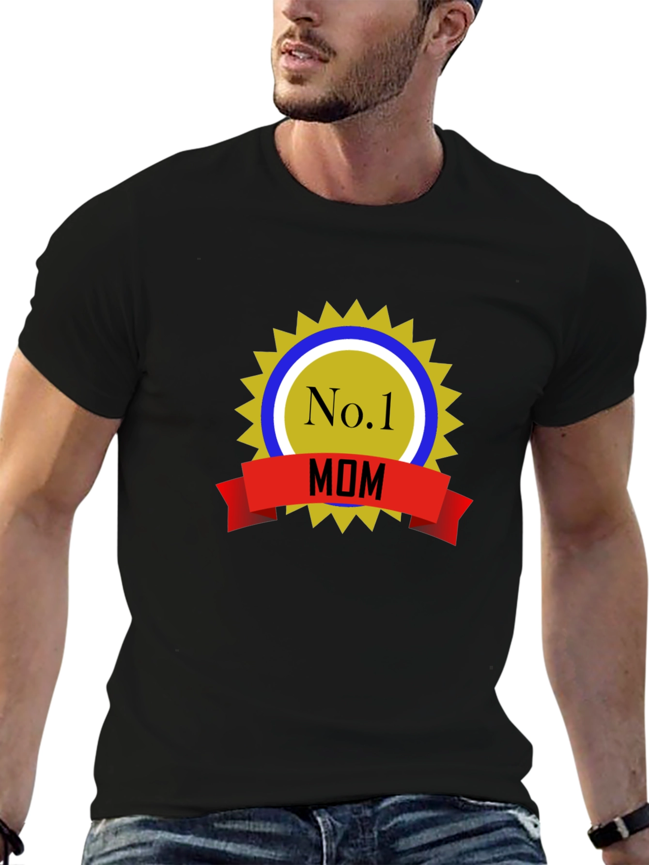 No.1 Mom T-Shirt - Black Cotton Blend