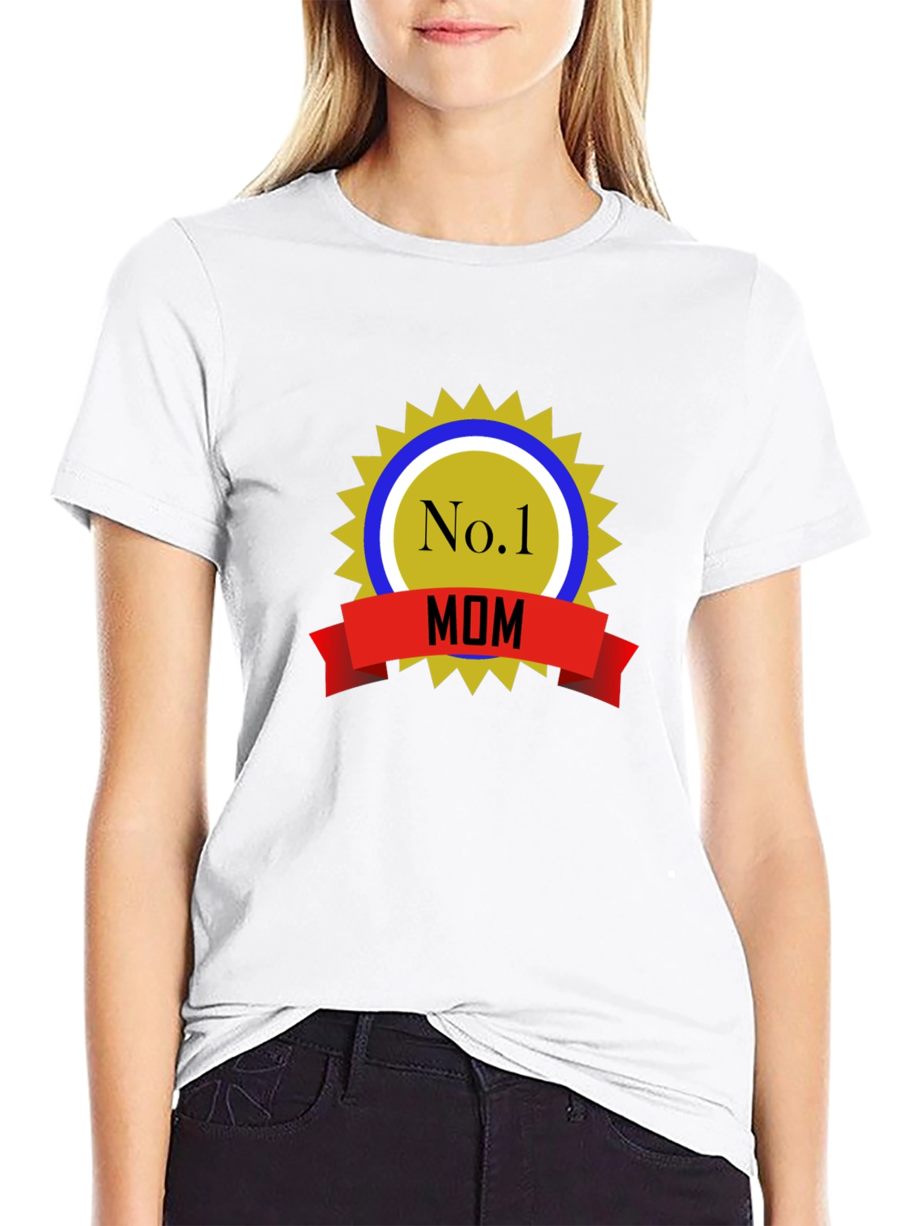 No.1 Mom T-Shirt - Black Cotton Blend