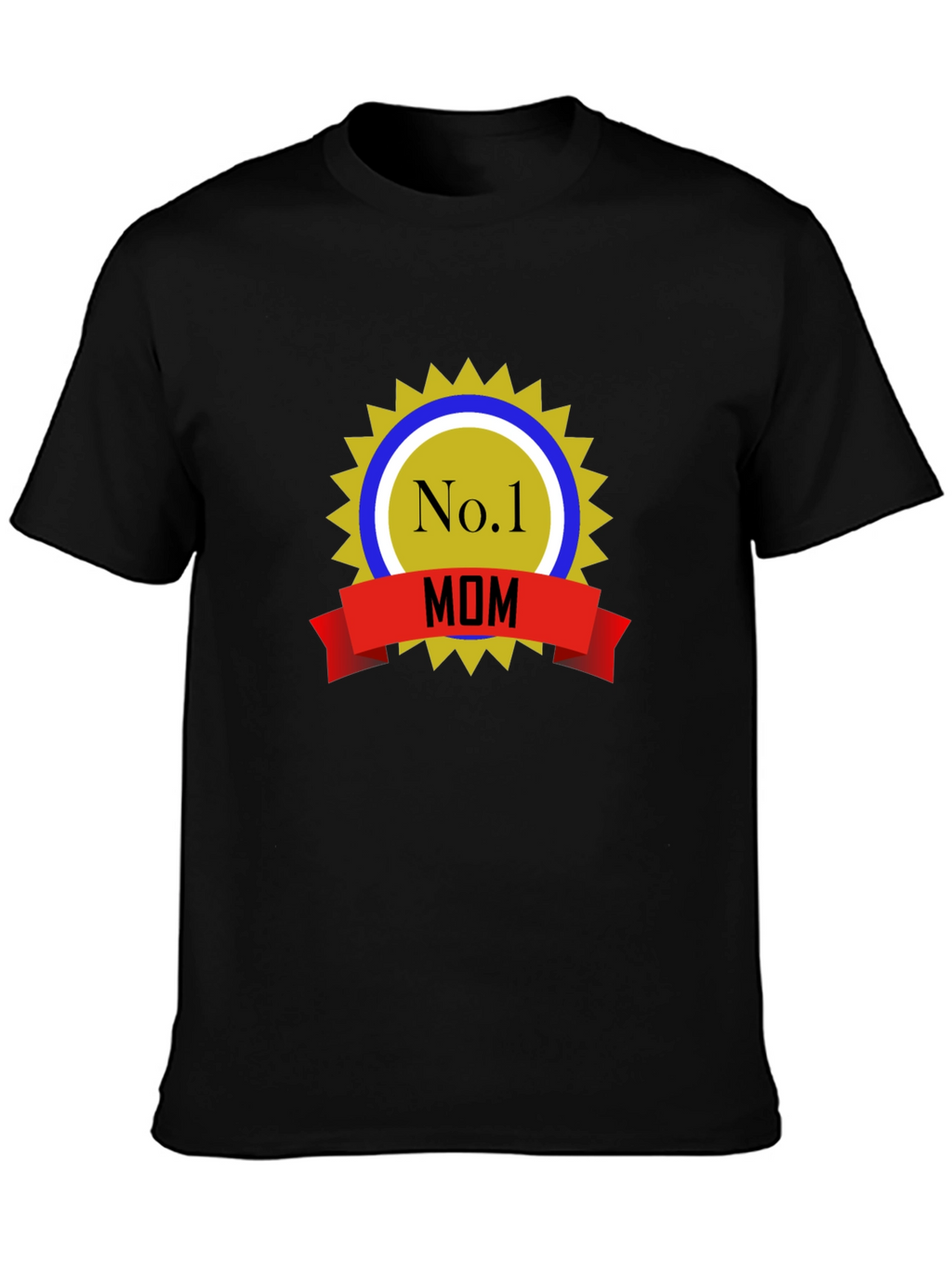 No.1 Mom T-Shirt - Black Cotton Blend