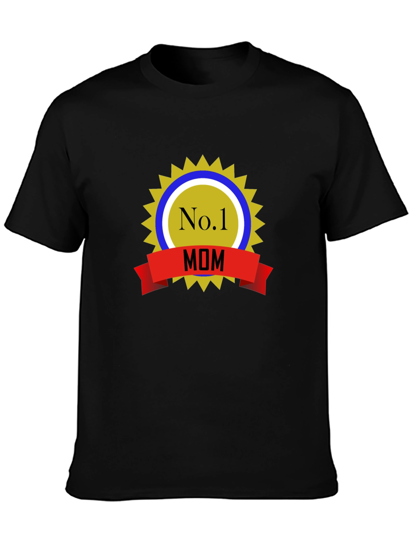 No.1 Mom T-Shirt - Black Cotton Blend