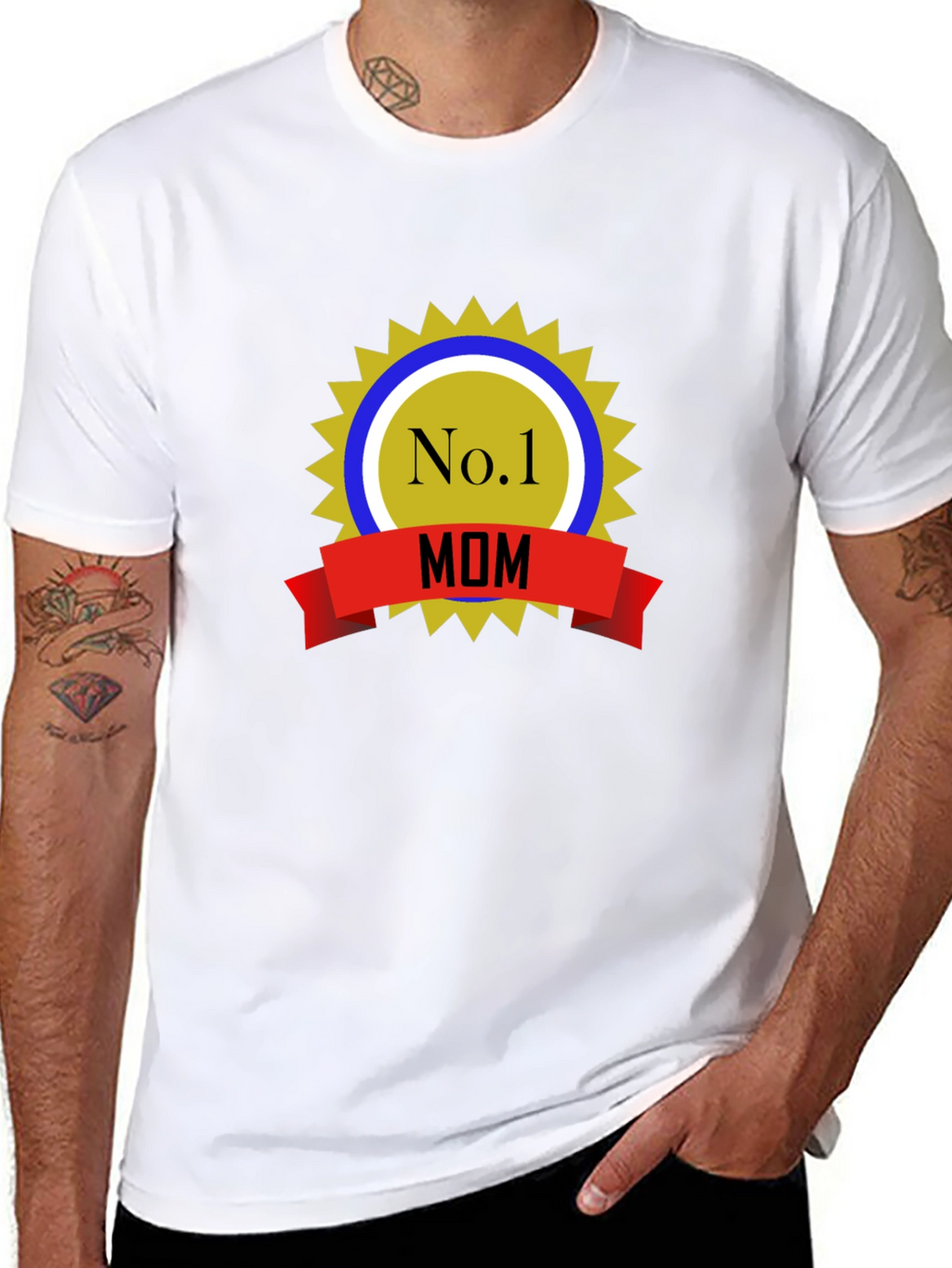 No.1 Mom T-Shirt - Black Cotton Blend