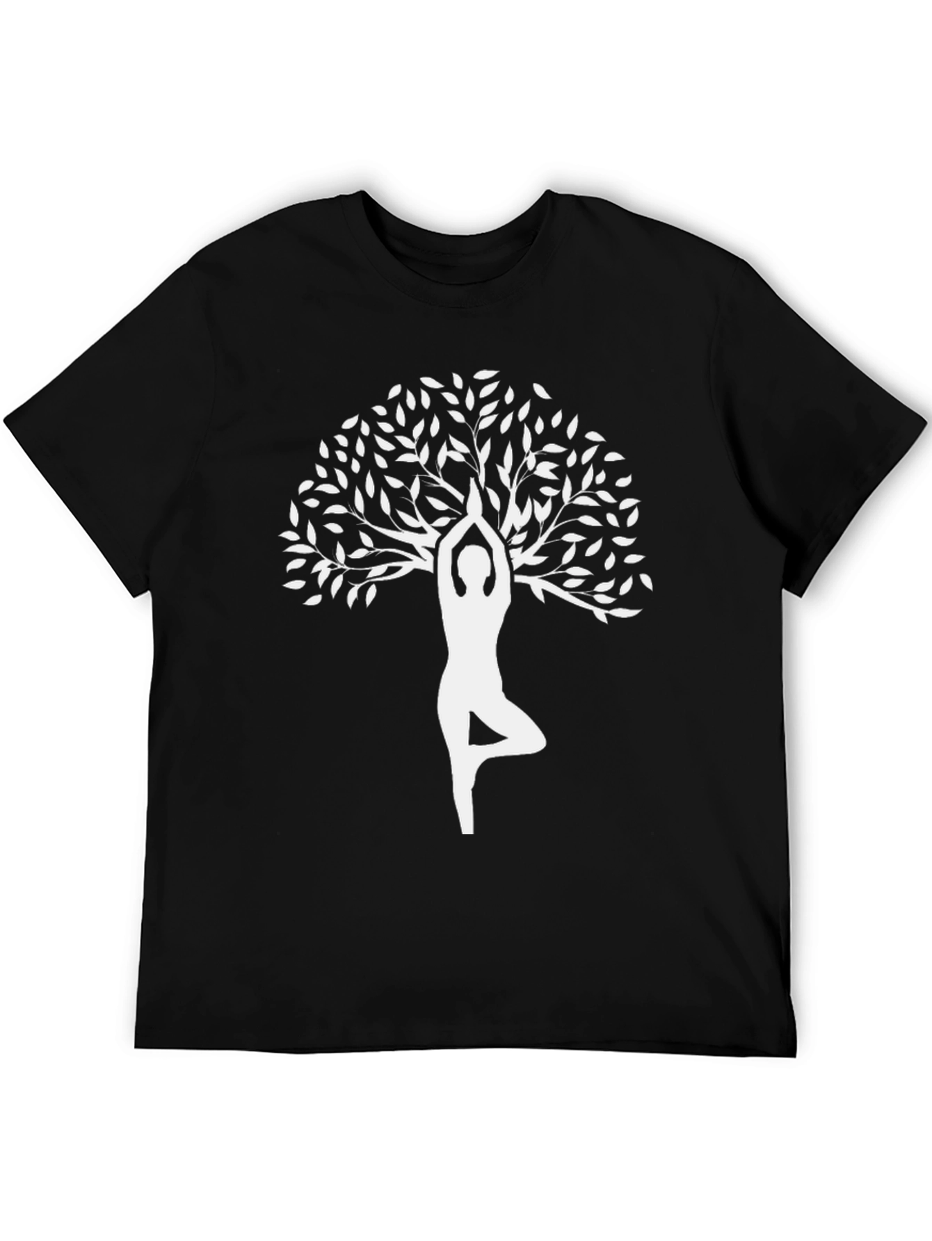 Yoga Tree Pose Graphic T-Shirt - Black