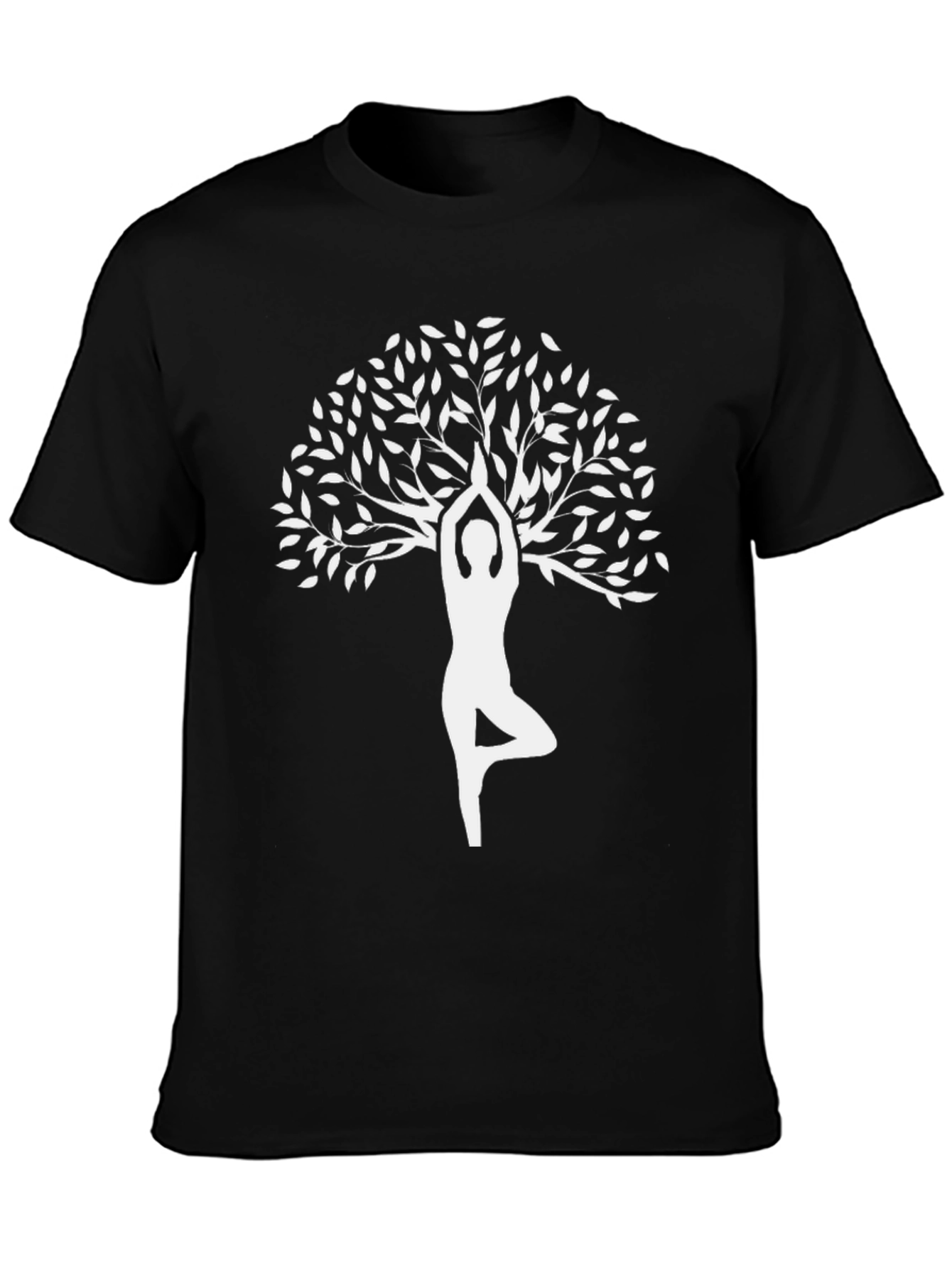 Yoga Tree Pose Graphic T-Shirt - Black