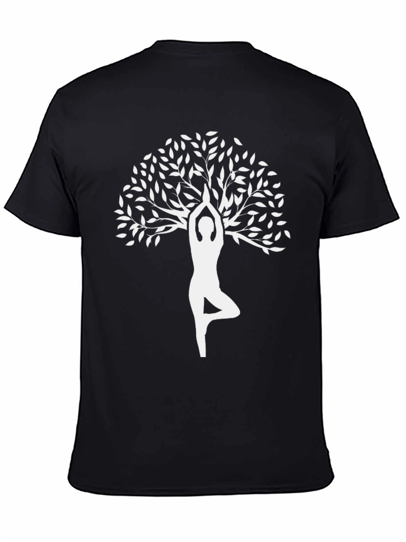 Yoga Tree Pose Graphic T-Shirt - Black