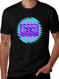 Retro Cassette Tape Graphic Tee - Striped Circle Design