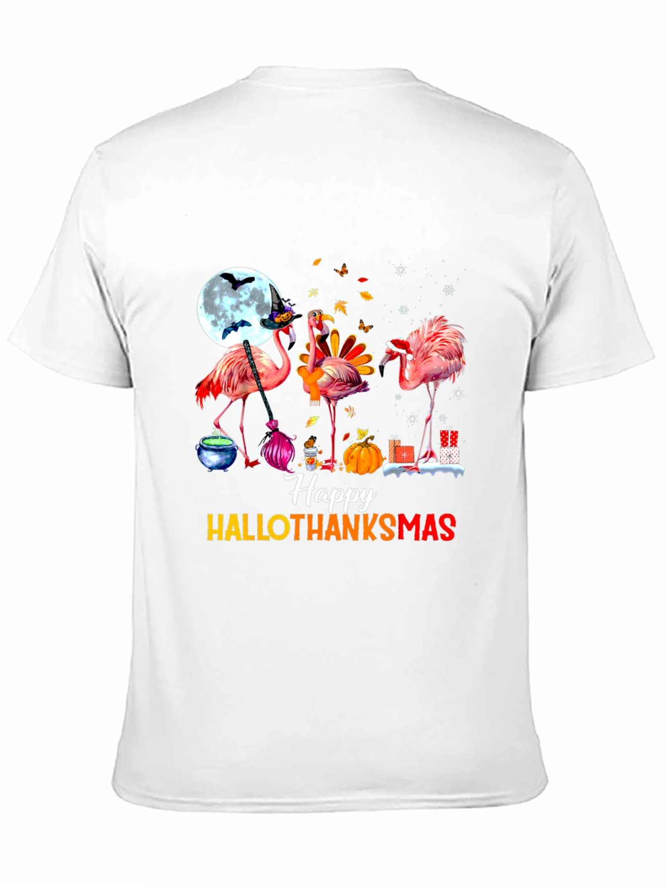 Happy Hallothanksmas Flamingo T-Shirt