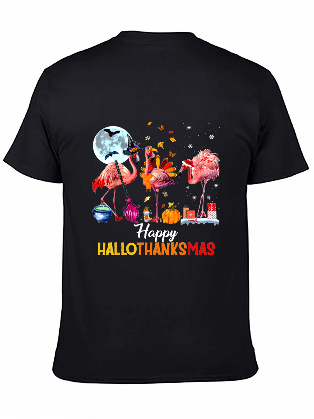 Happy Hallothanksmas Flamingo T-Shirt