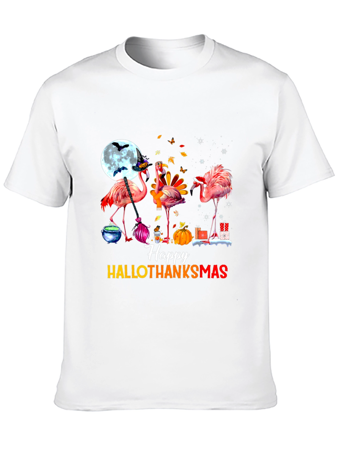 Happy Hallothanksmas Flamingo T-Shirt