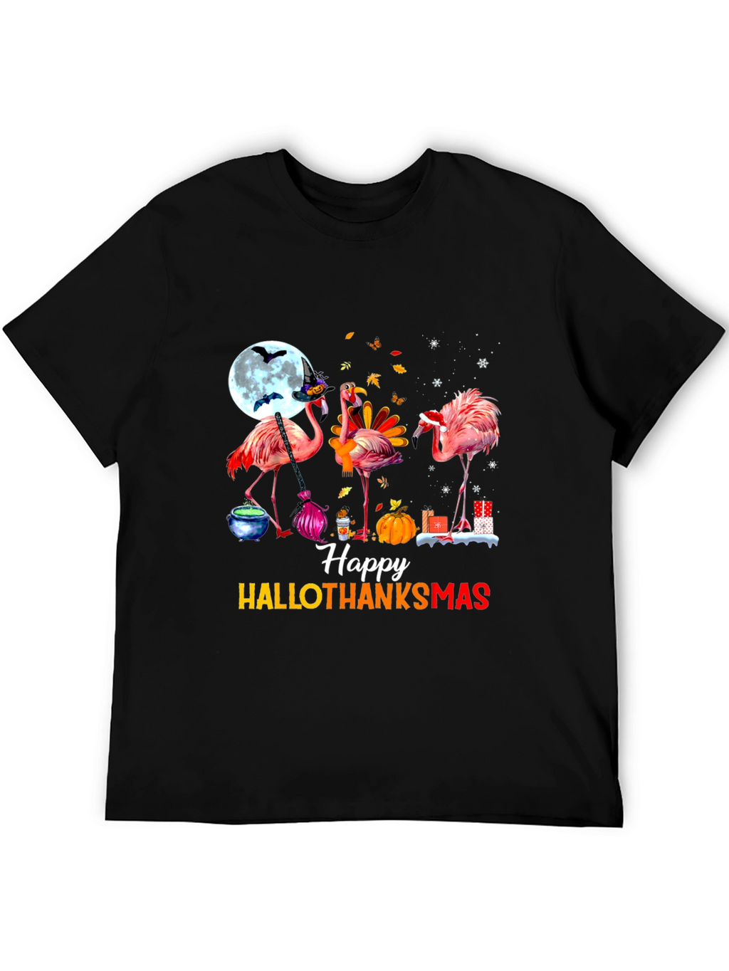 Happy Hallothanksmas Flamingo T-Shirt