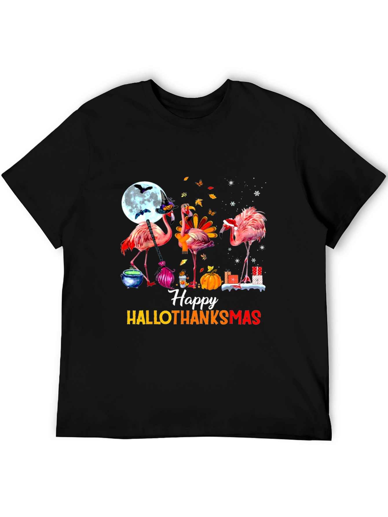 Happy Hallothanksmas Flamingo T-Shirt
