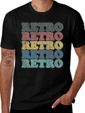 Retro Stacked Text Graphic T-Shirt