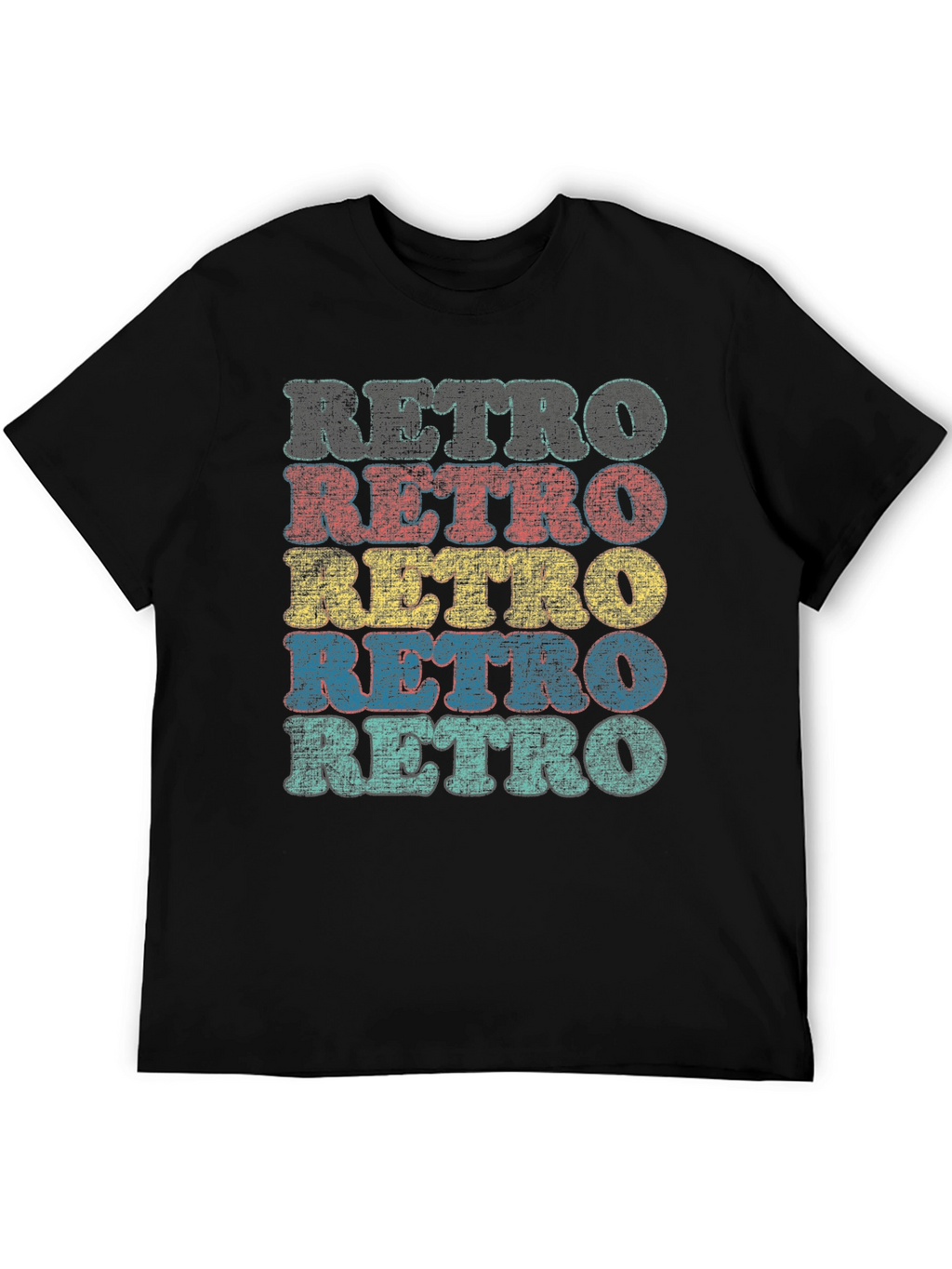 Retro Stacked Text Graphic T-Shirt