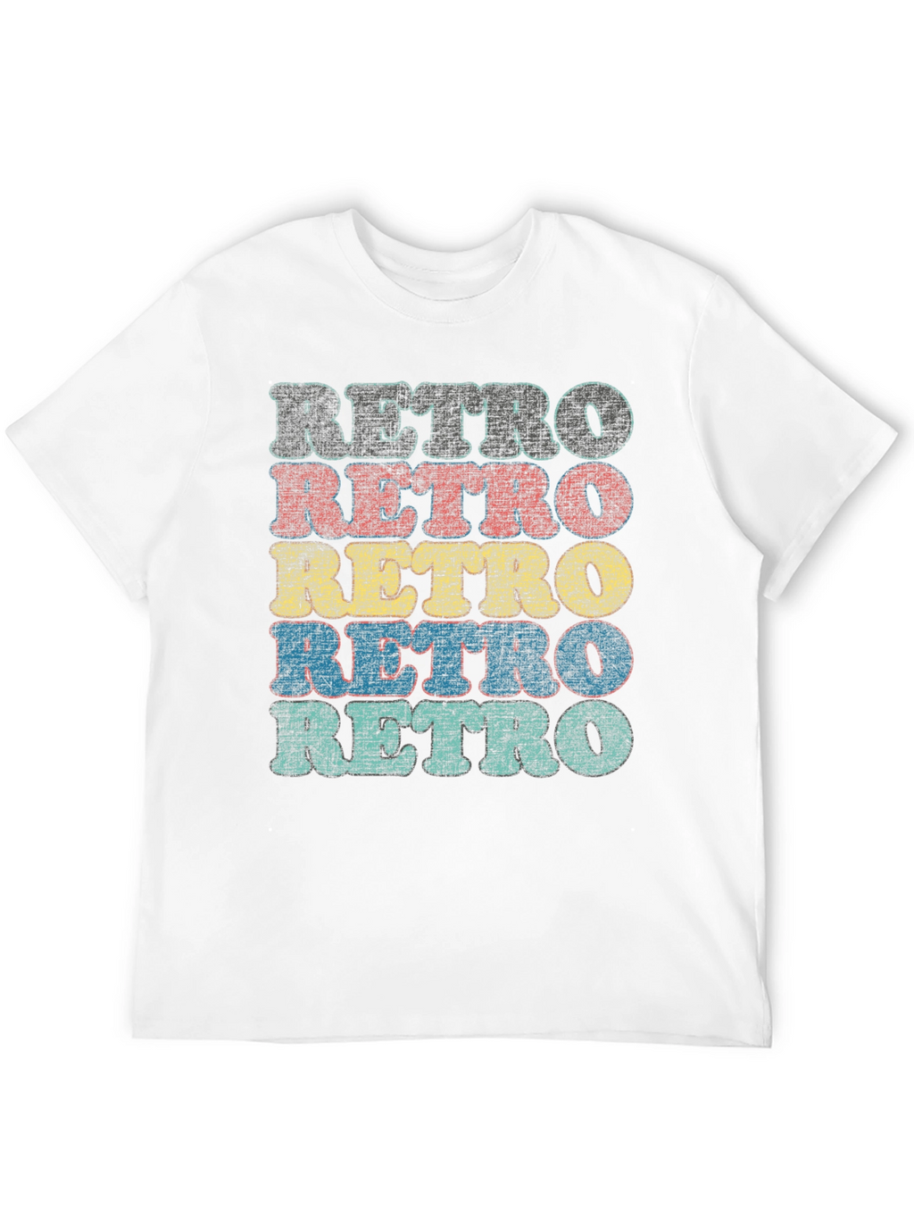 Retro Stacked Text Graphic T-Shirt