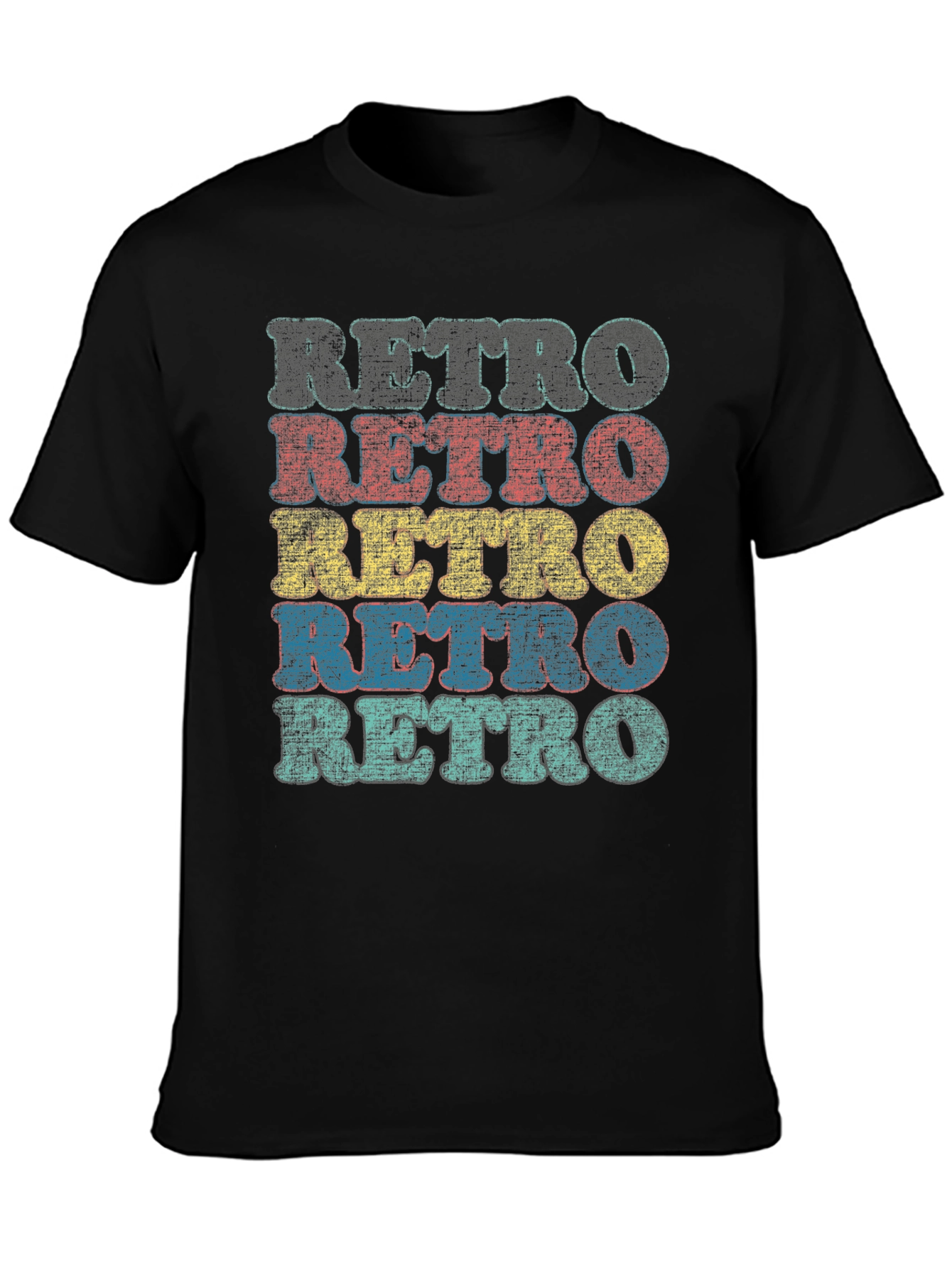 Retro Stacked Text Graphic T-Shirt