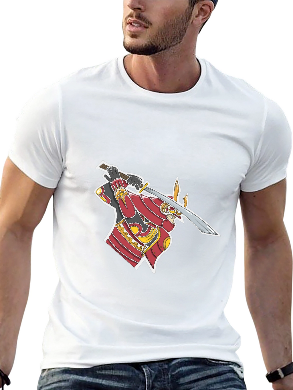 Samurai Graphic T-Shirt - Black Cotton Tee