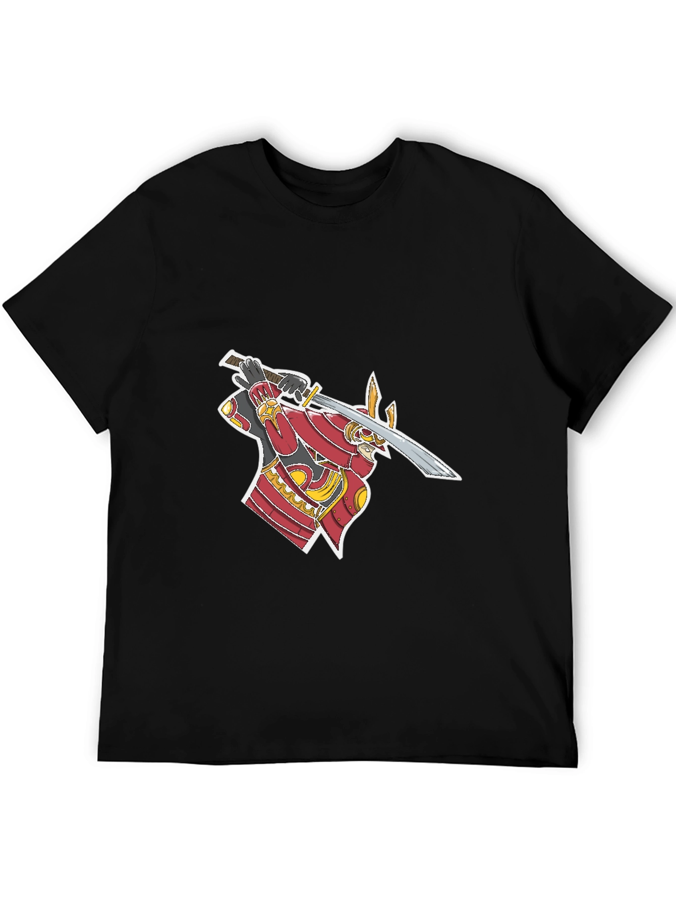 Samurai Graphic T-Shirt - Black Cotton Tee