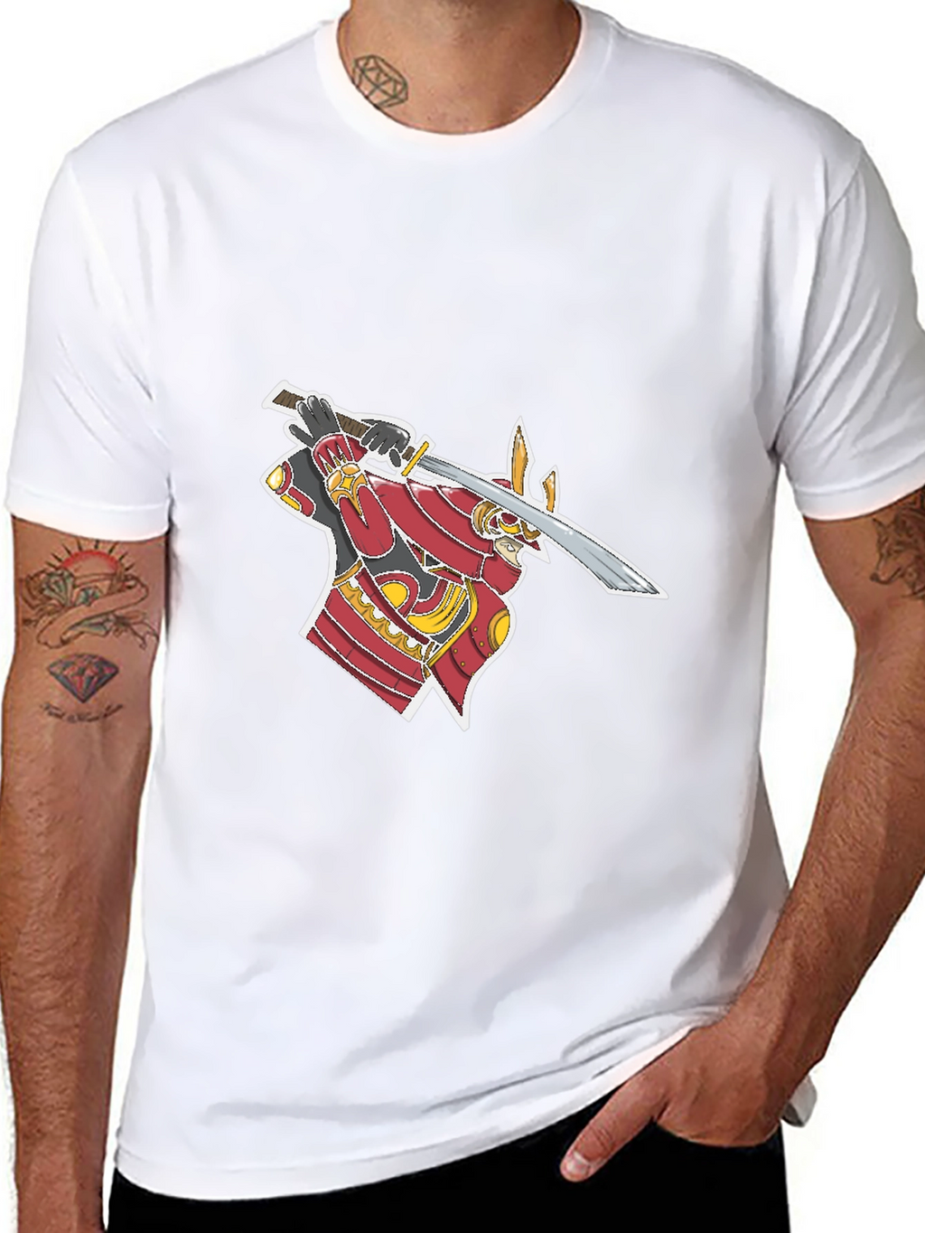 Samurai Graphic T-Shirt - Black Cotton Tee