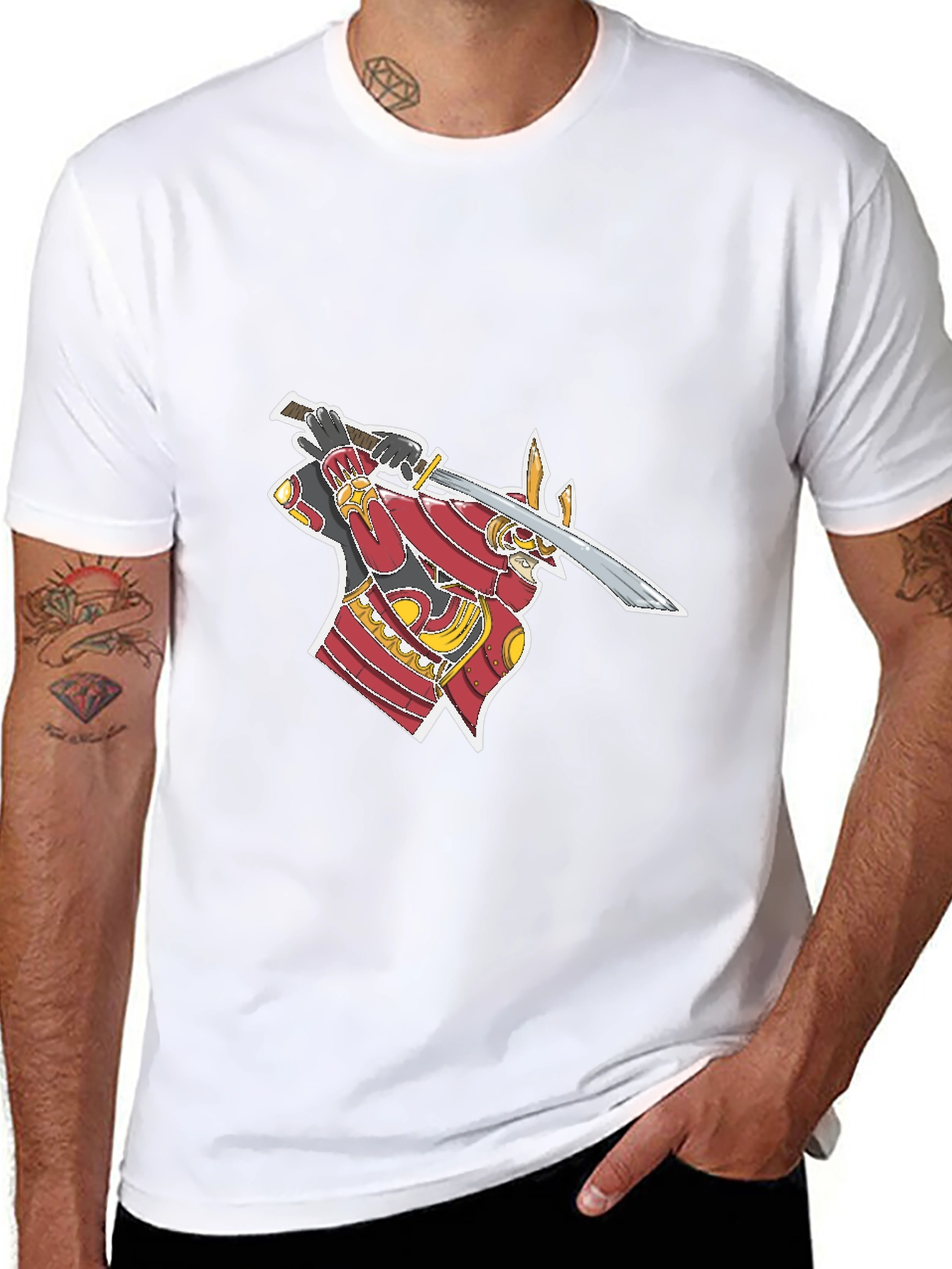 Samurai Graphic T-Shirt - Black Cotton Tee