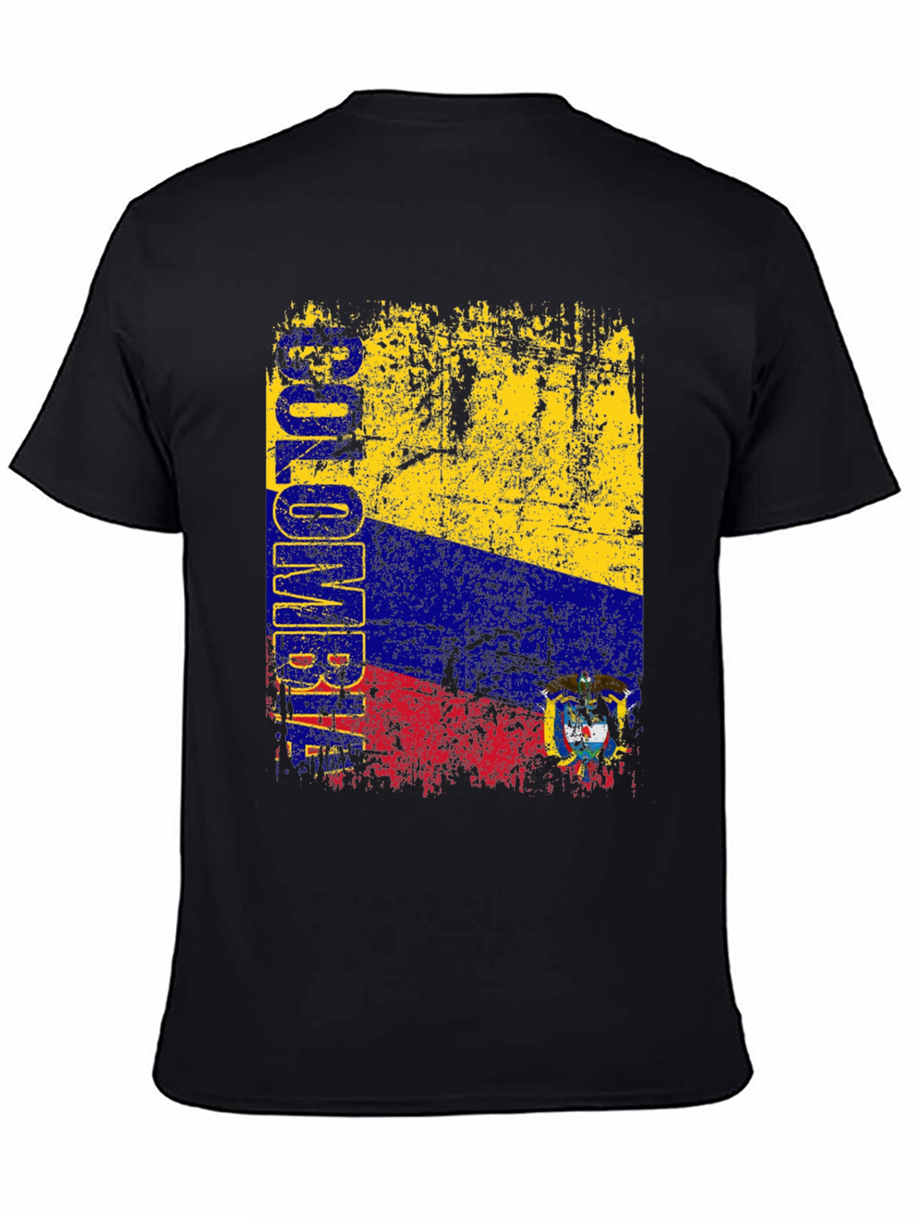 Colombia Flag Graphic T-Shirt - Black