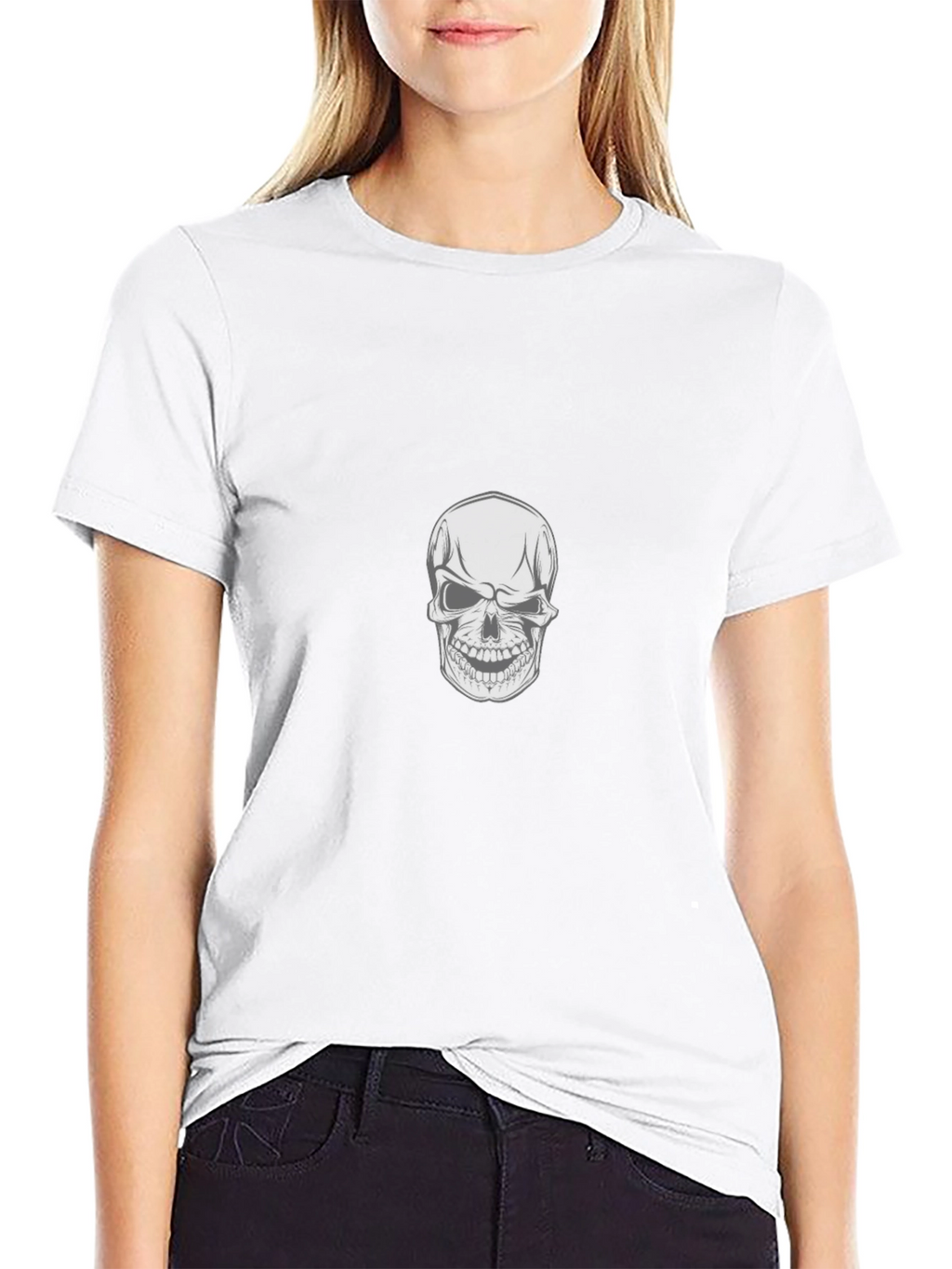 Skull Graphic Print Black T-Shirt