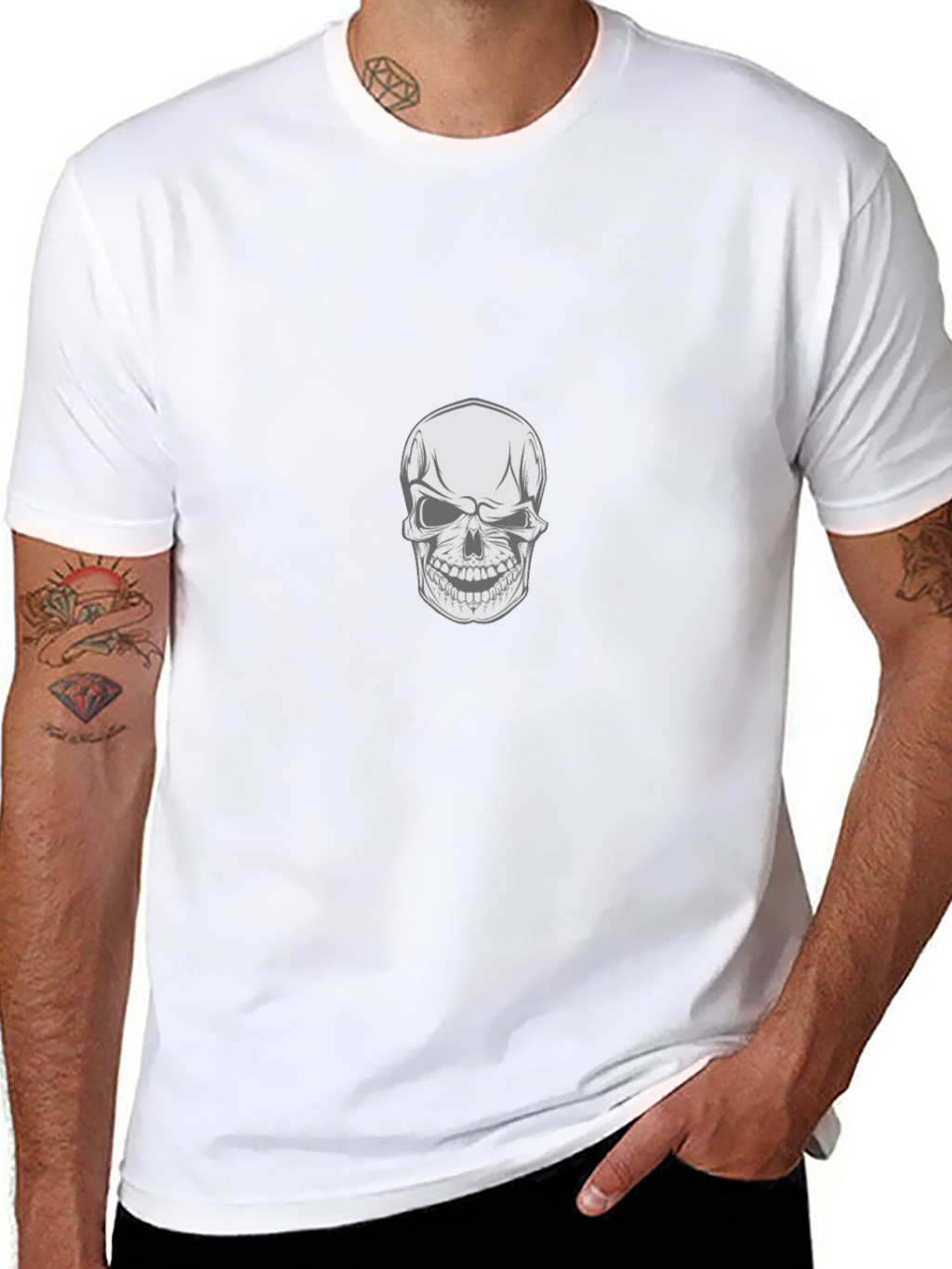 Skull Graphic Print Black T-Shirt