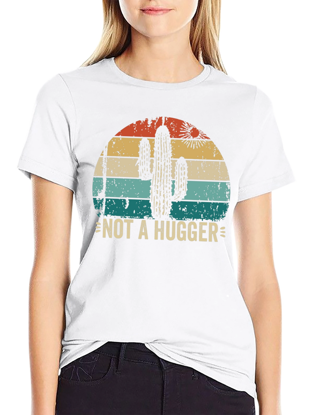 Not A Hugger Cactus Graphic Tee