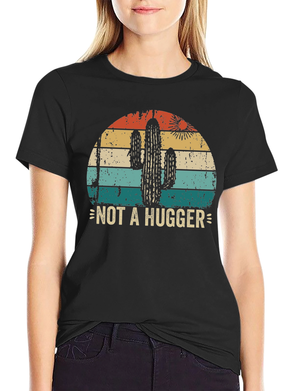 Not A Hugger Cactus Graphic Tee
