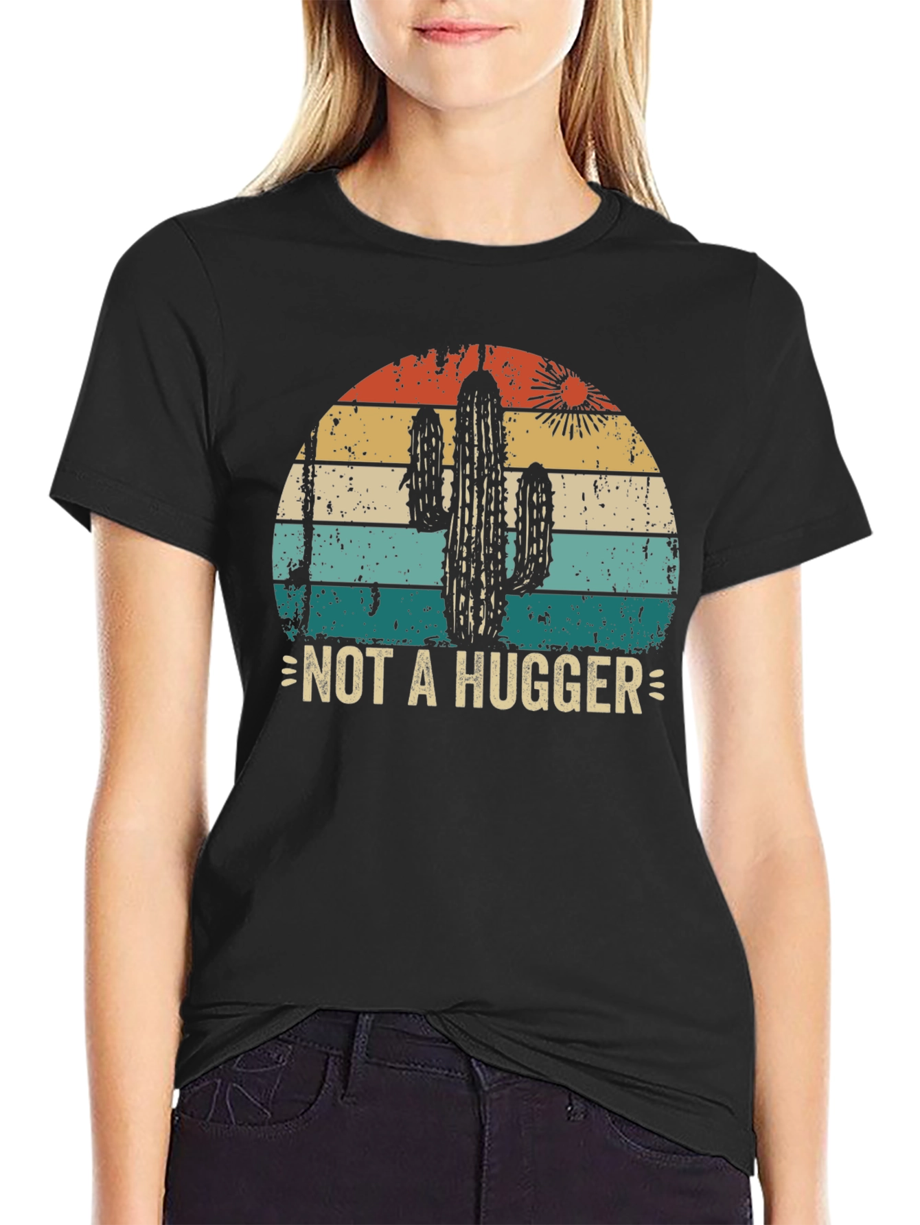 Not A Hugger Cactus Graphic Tee
